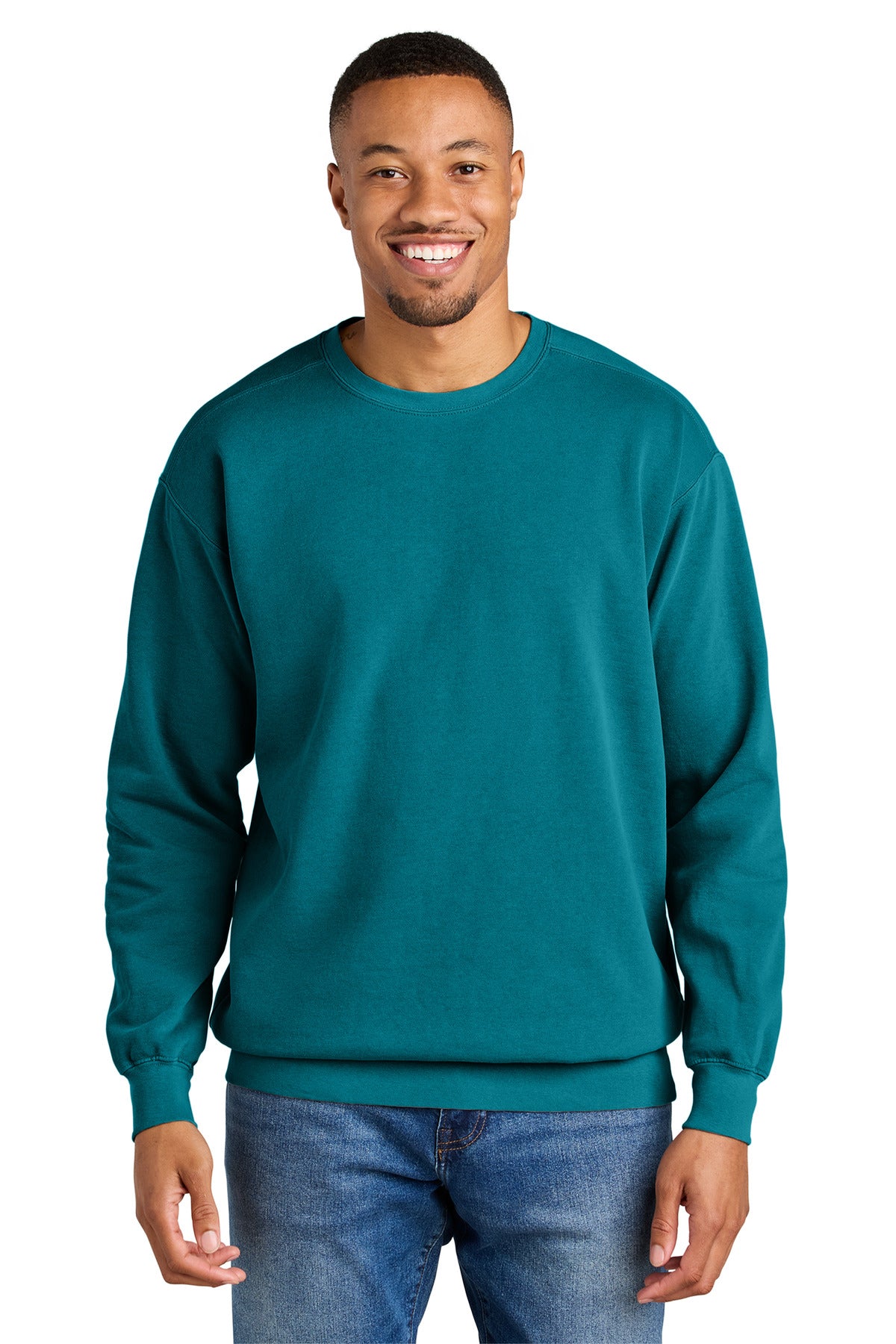 9.5-ounce 80/20 ring spun cotton/poly Soft-washed garment-dy - Topaz Blue