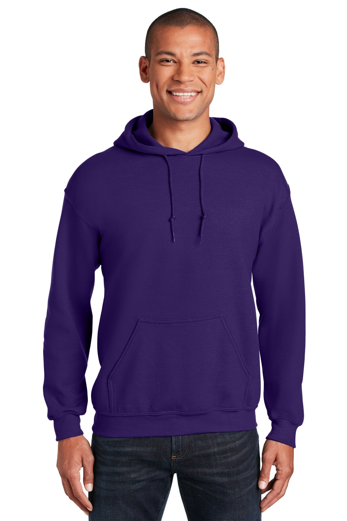 8-ounce 50/50 cotton/poly Double-needle stitching at waistba - Purple