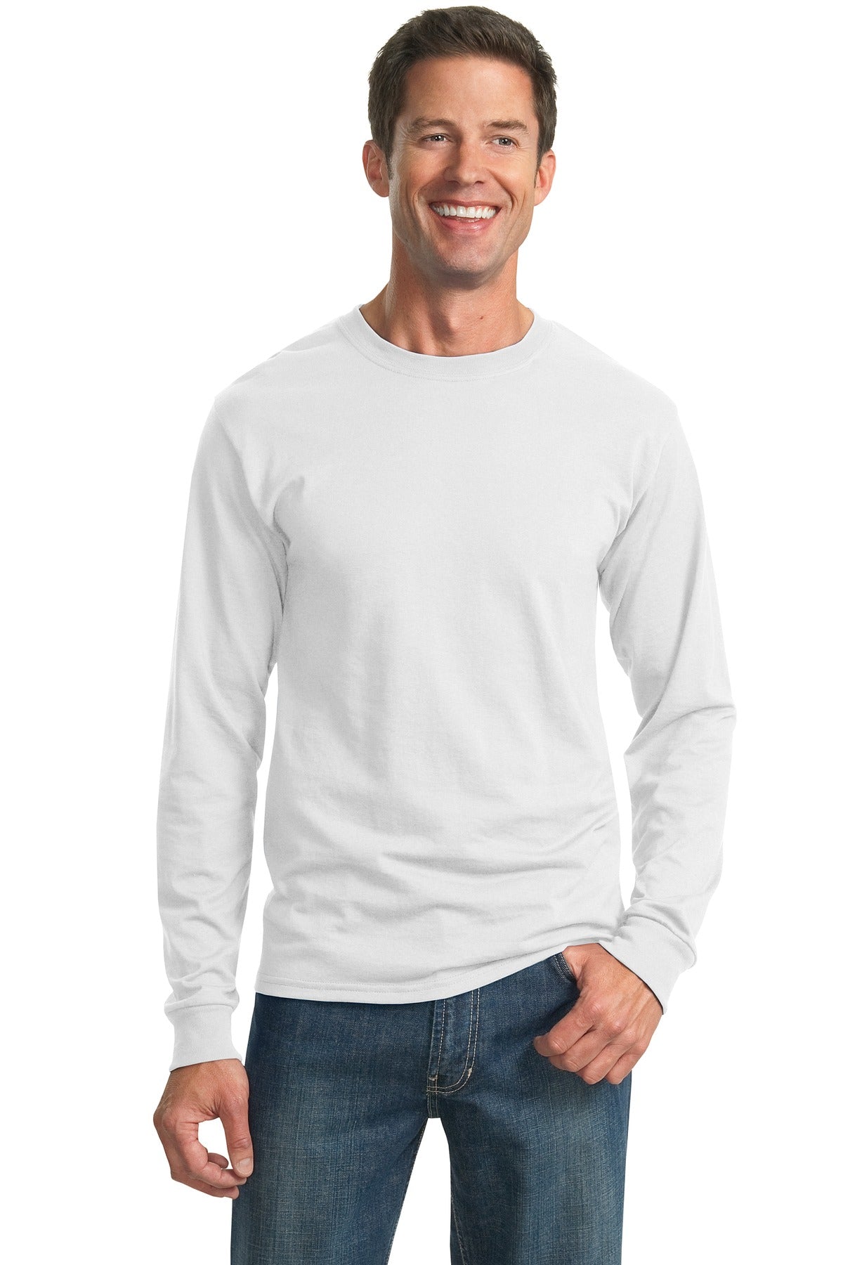 5.4-ounce 50/50 cotton/poly jersey 47/53 cotton/poly (Oxford - White