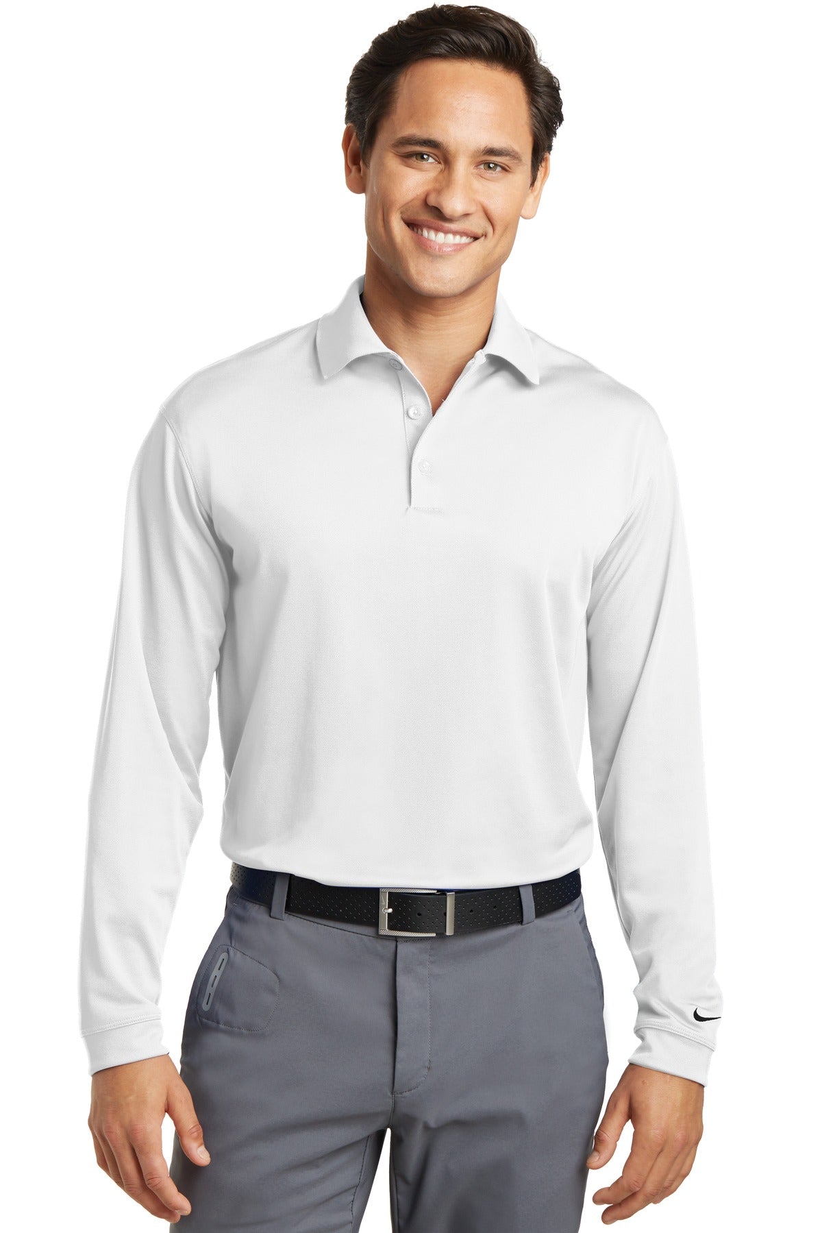 Long sleeves elevate this polo to another level of sophistic - White