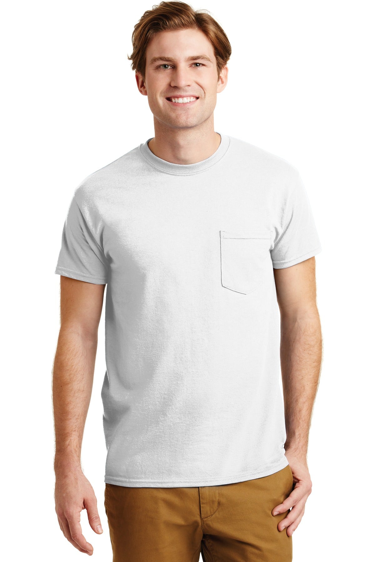 5.5-ounce 50/50 cotton/poly DryBlend moisture-wicking proper - White