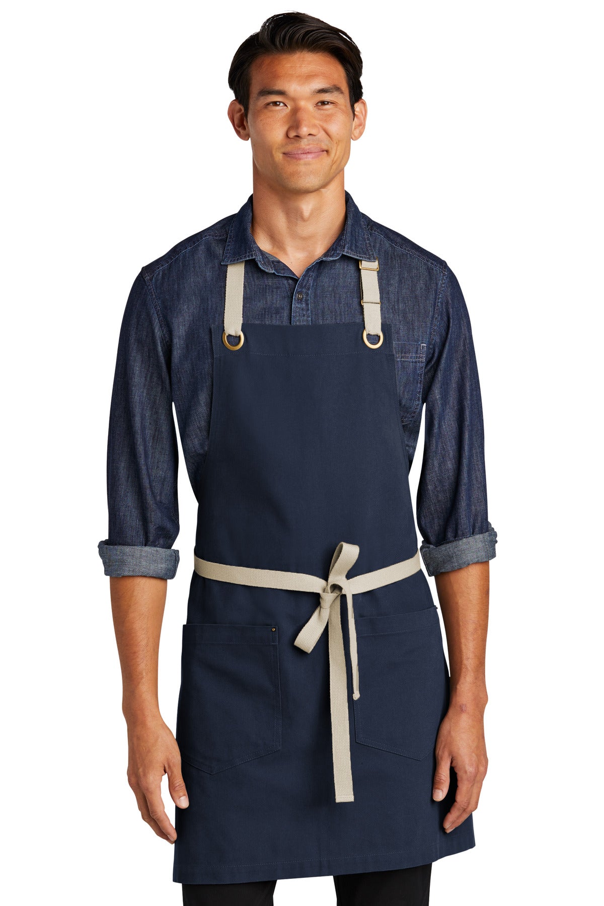 8.5-ounce 100% cotton canvas Contrast 100% cotton webbing ne - River Blue Navy/ Stone