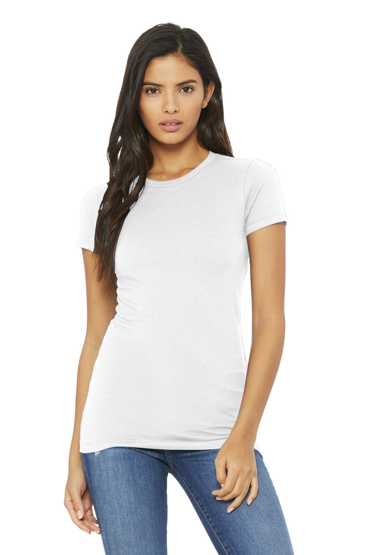 Slim fit Tear-away label Longer body length Side seamed Shou - White