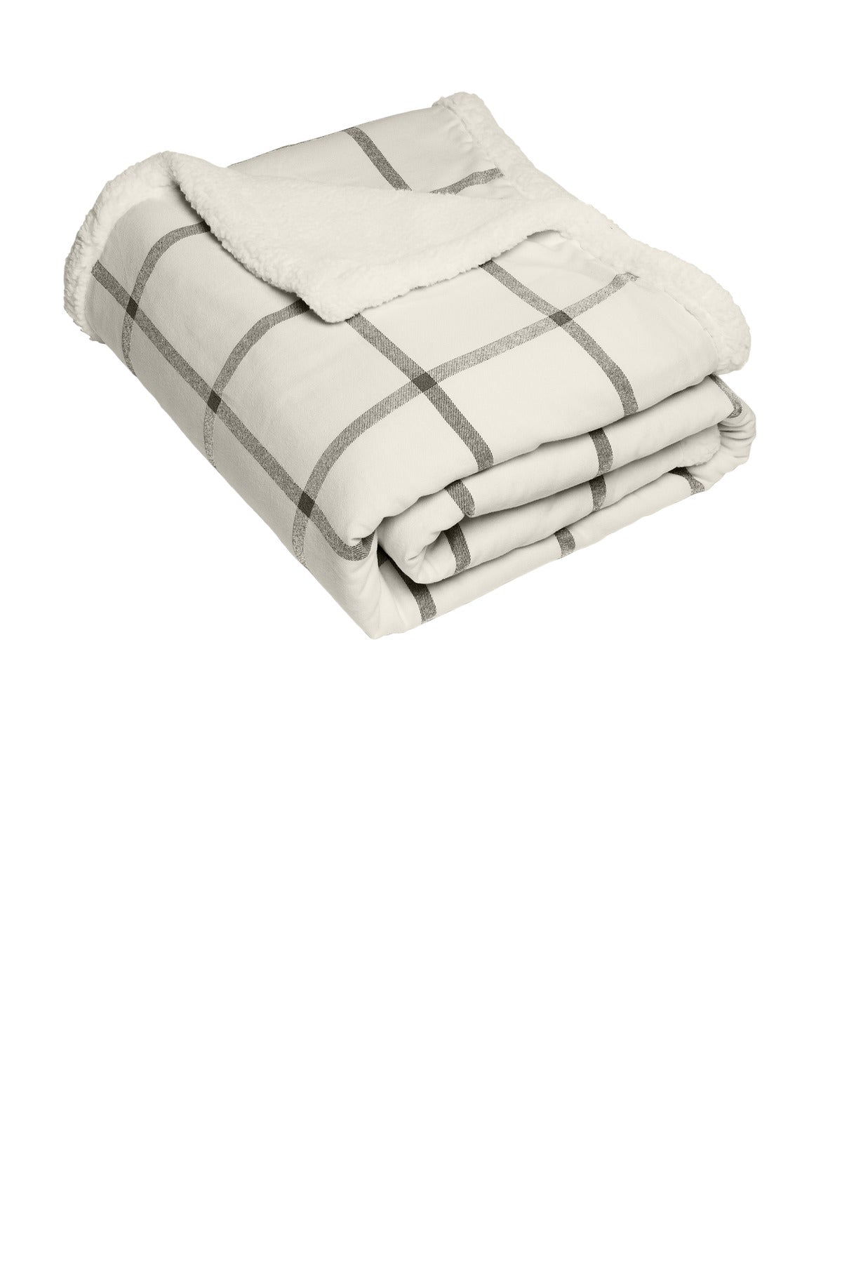 Classic soft flannel on the front with cozy sherpa fleece on - Window Pane