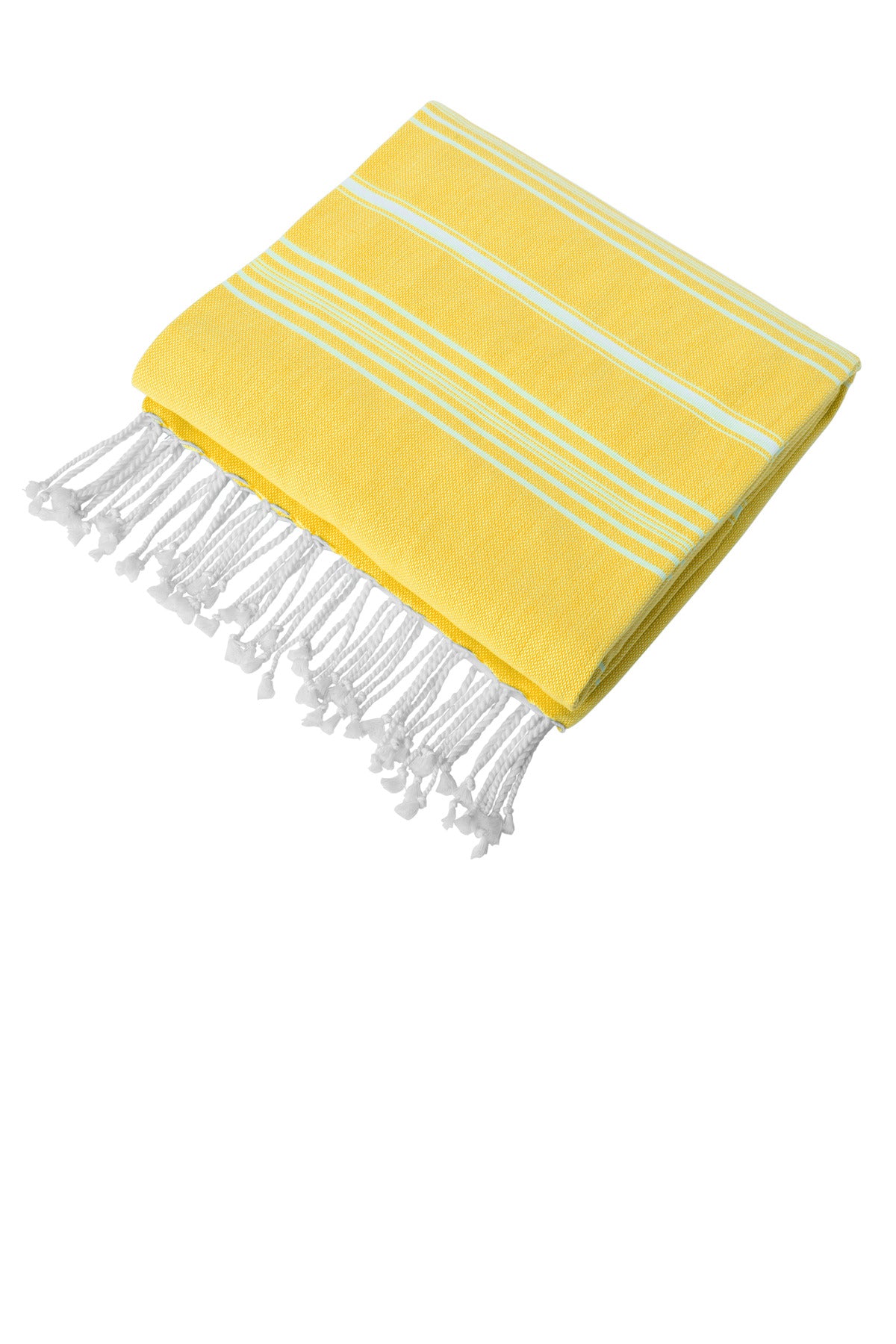 100% cottonYarn-dyed stripe patternWhite tasseled endsDimens - Sunflower Yellow/ White