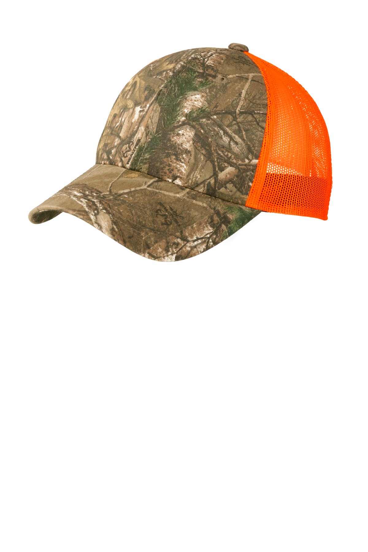 Camo and open-hole mesh come together in this structured cap designed with the outdoors in mind. Fab
