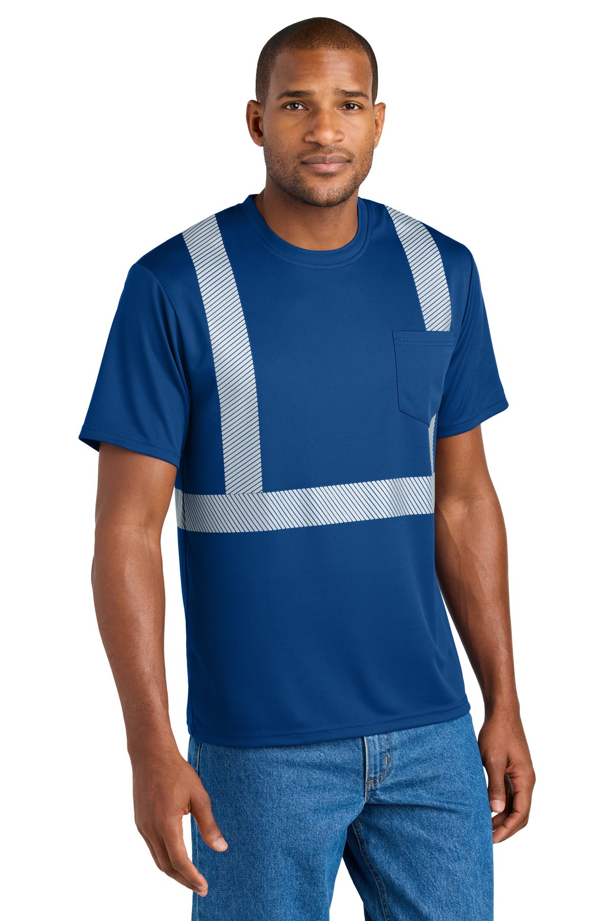 Stay visible in this breathable moisture-wicking mesh tee. 4 - Royal