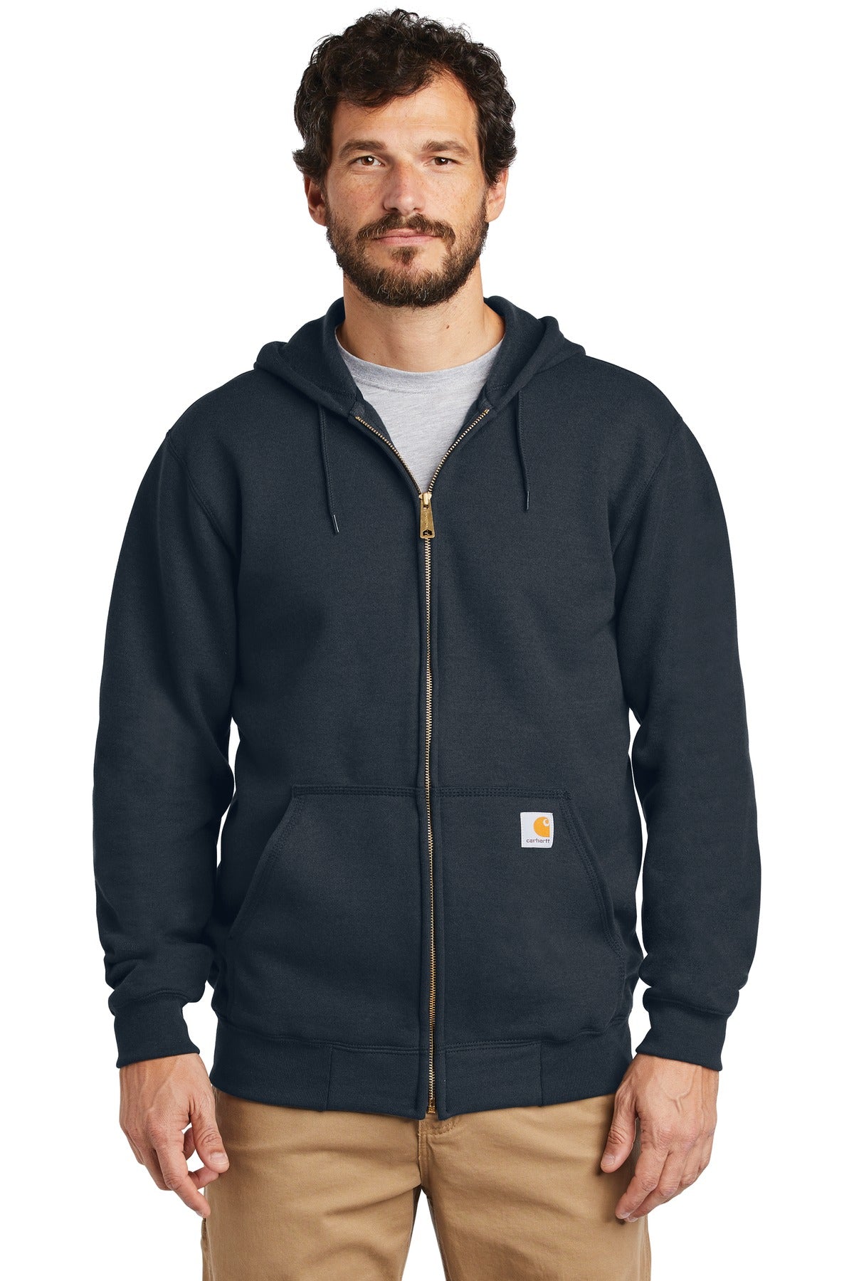 Carhartt's Midweight Hooded Zip-Front Sweatshirt brings cons - New Navy