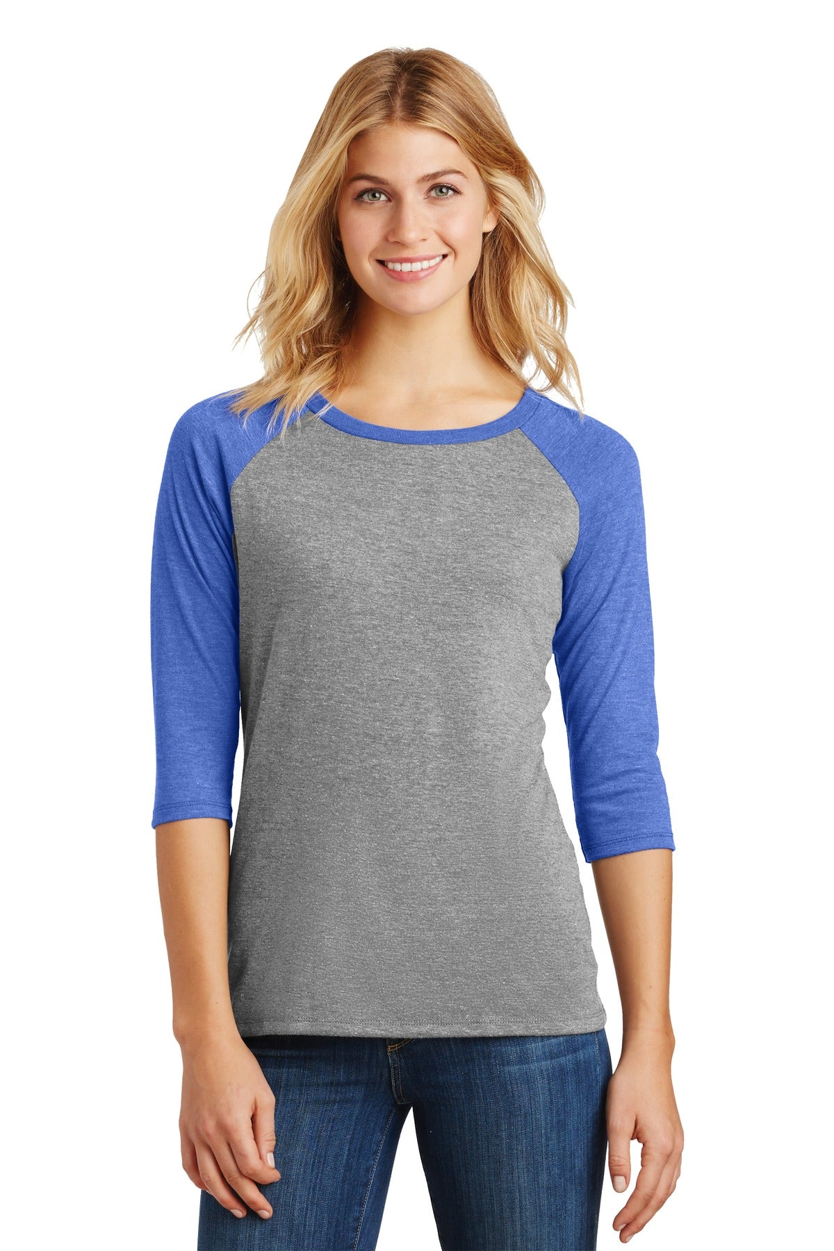 A classic raglan perfectly created with tri-blend yarns. 4.5 - Royal Frost/ Grey Frost