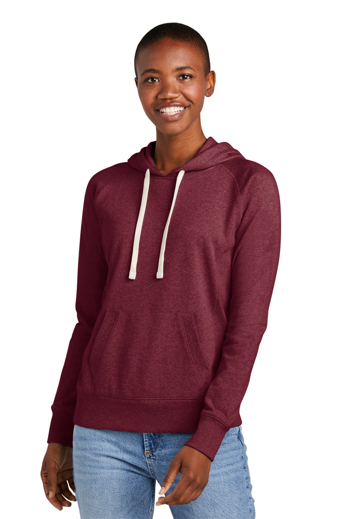 Our most sustainable fleece yet. District Re-Fleece breathes - Maroon Heather