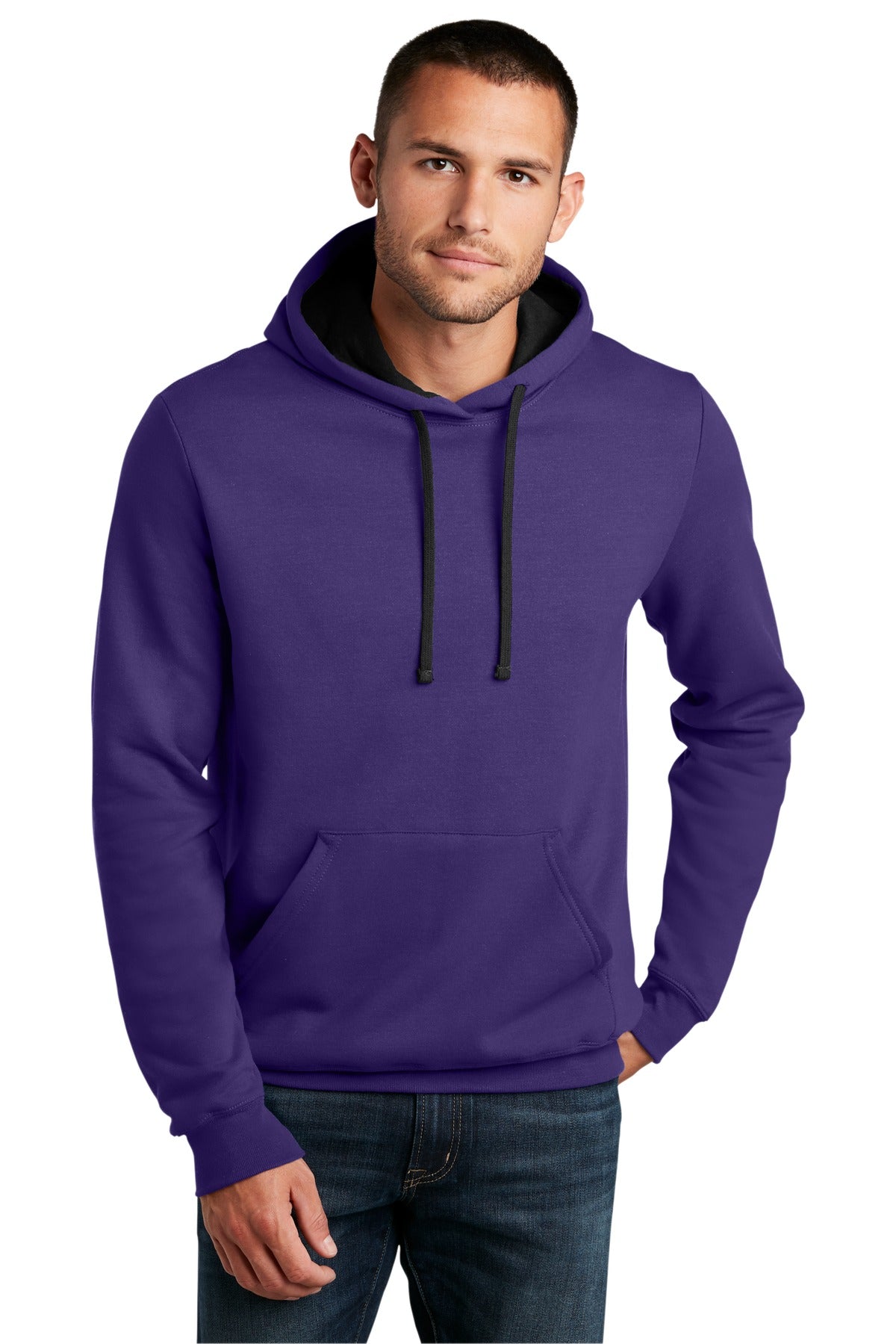 Your style will rock in this warm hoodie.7.8-ounce 50/50 cot - Purple