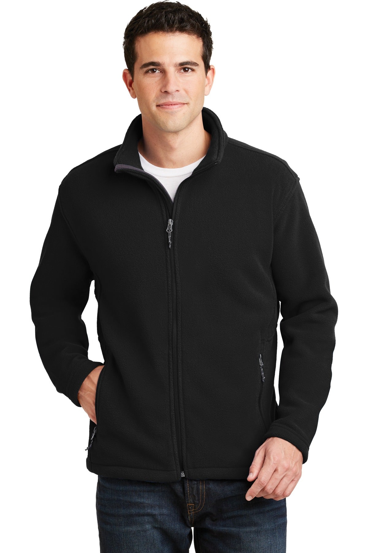 This exceptionally soft low-pill midweight fleece jacket wil - Black