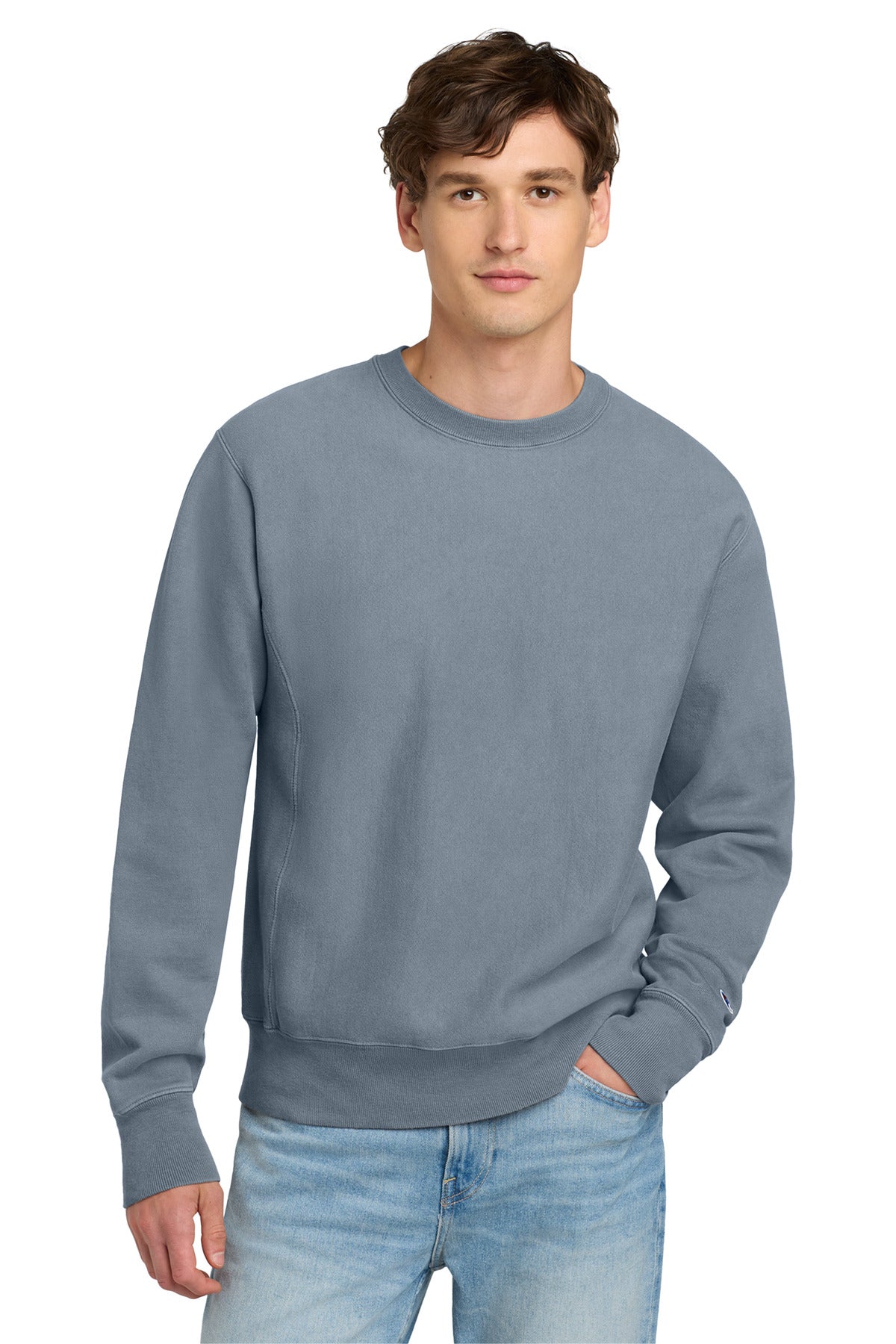12-ounce 82/18 cotton/poly fleece Reverse Weave cross-grain - Saltwater