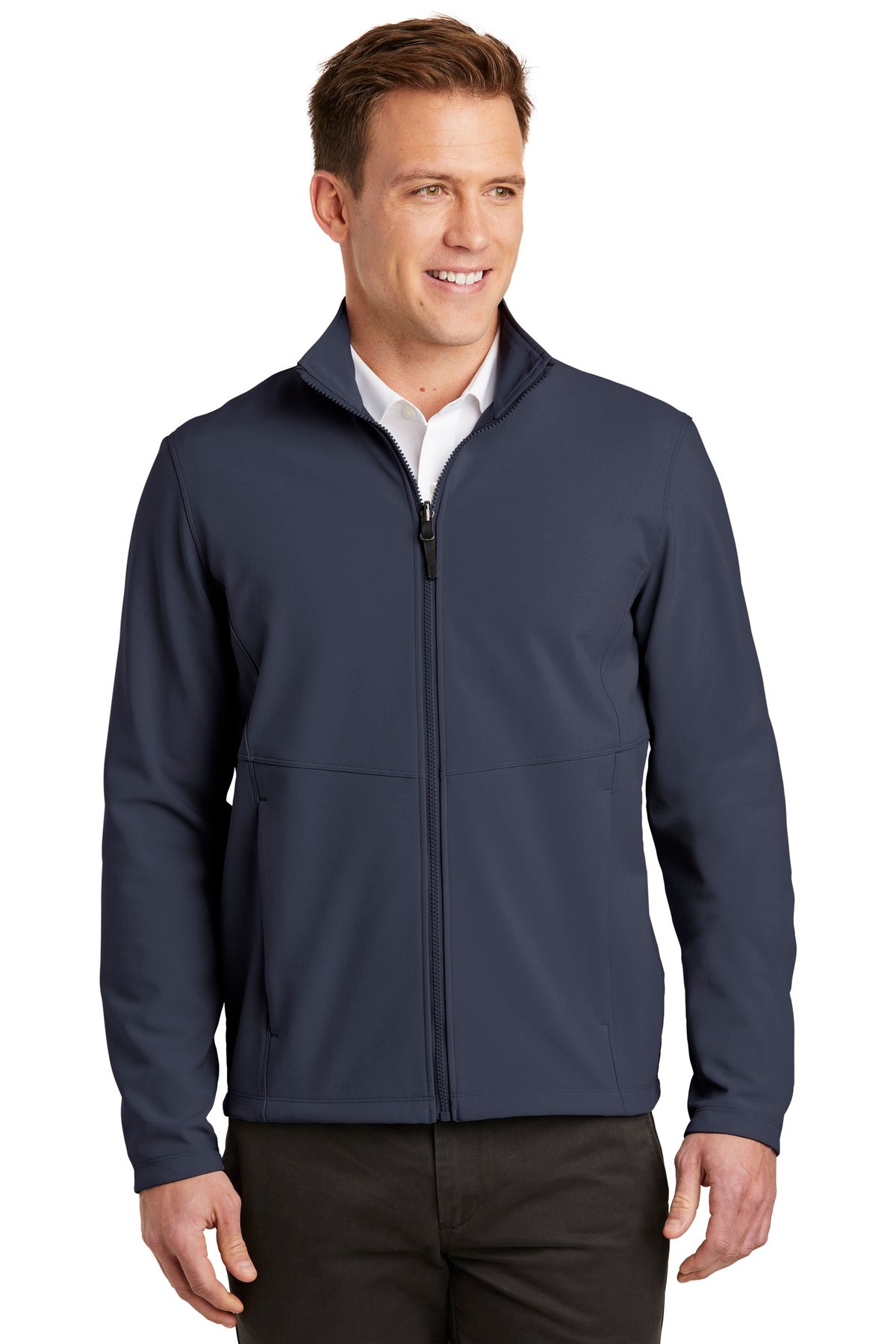 With a subtle mini ripstop texture this stretch soft shell h - River Blue Navy