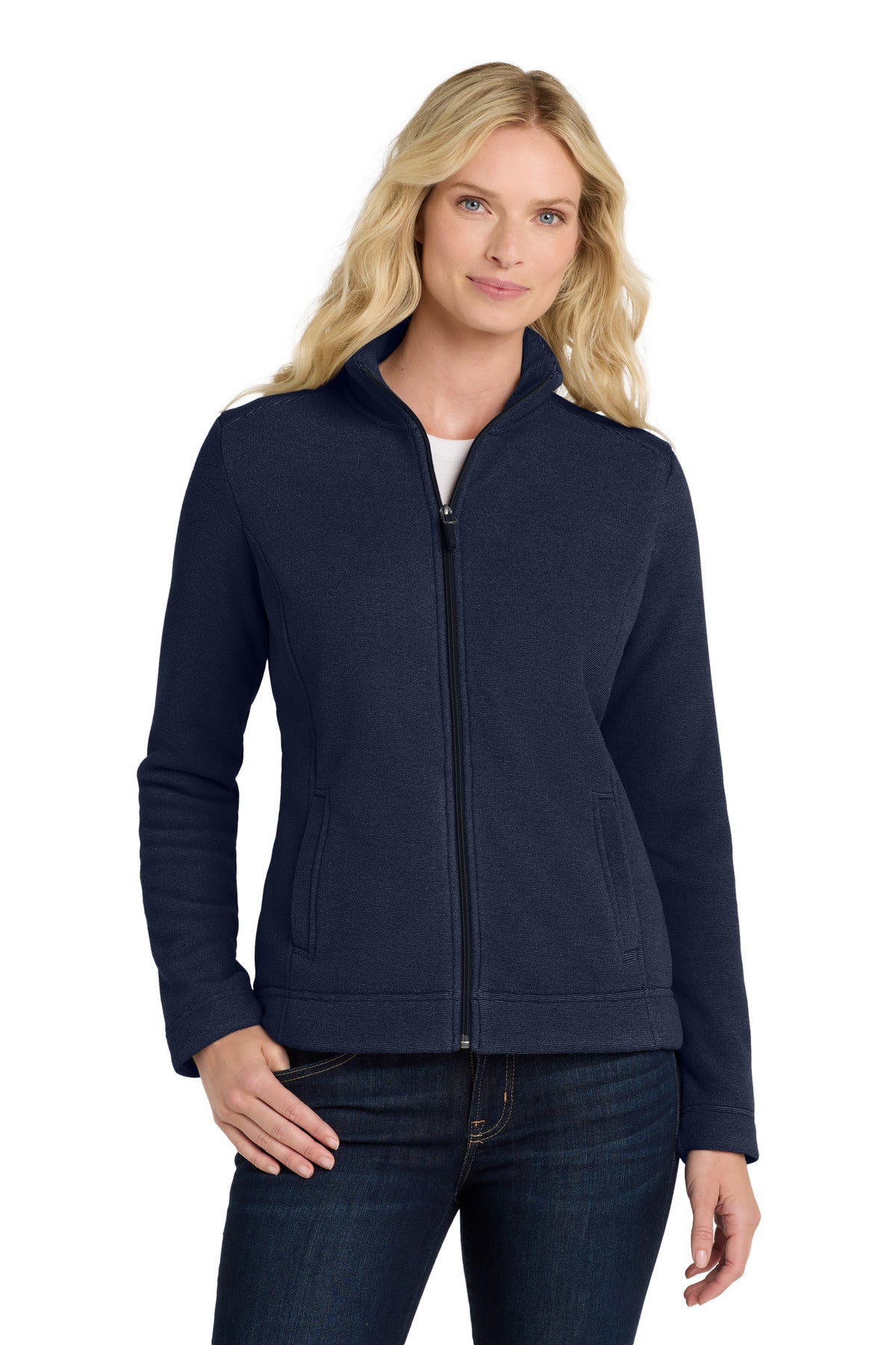 Plush and super warm this brushed-fleece jacket has an under - Insignia Blue/ River Blue Navy