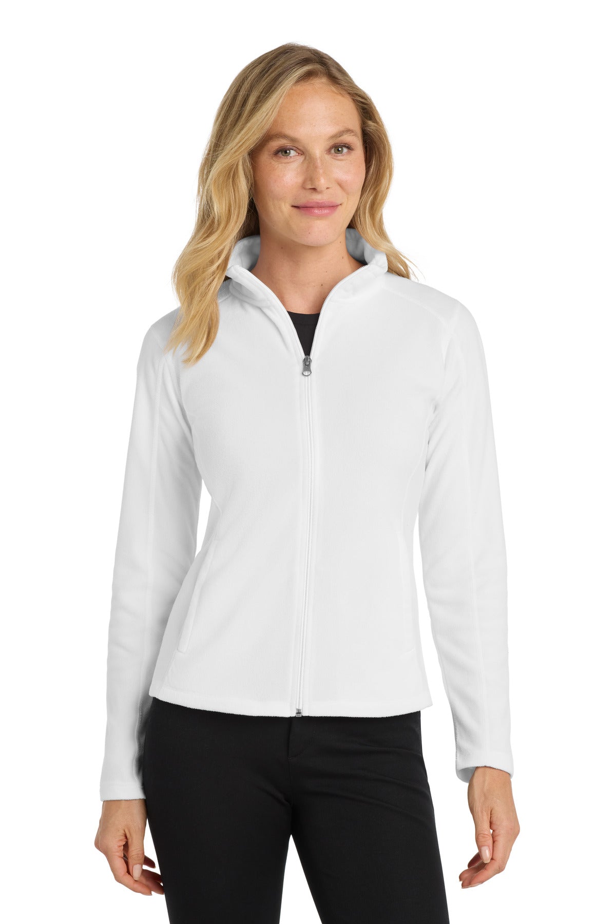 For cool-to-cold weather this lightweight microfleece jacket - White