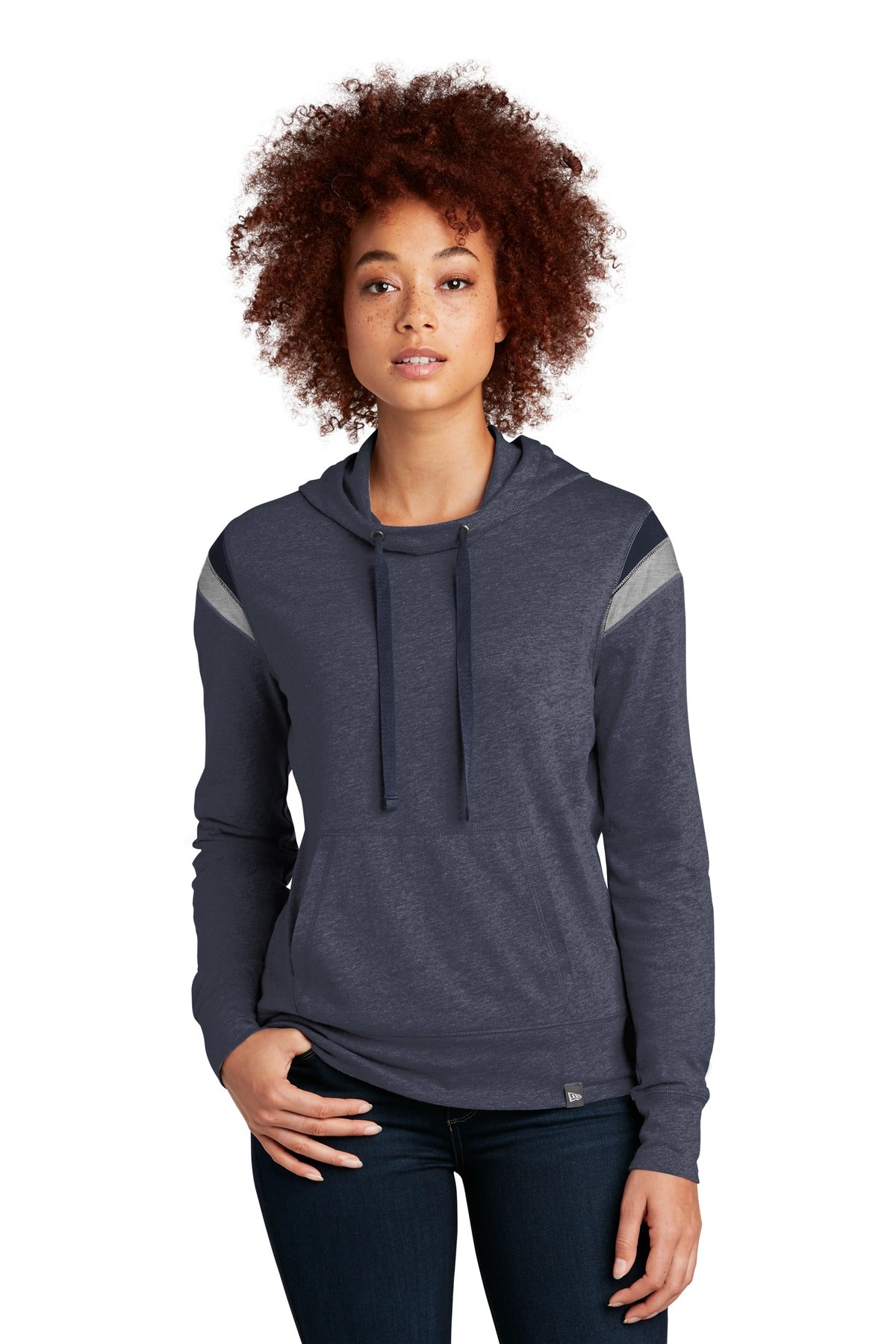 A cropped fit and sport-inspired stripes make this extra-sof - True Navy Heather/True Navy/Rainstorm Grey Heather
