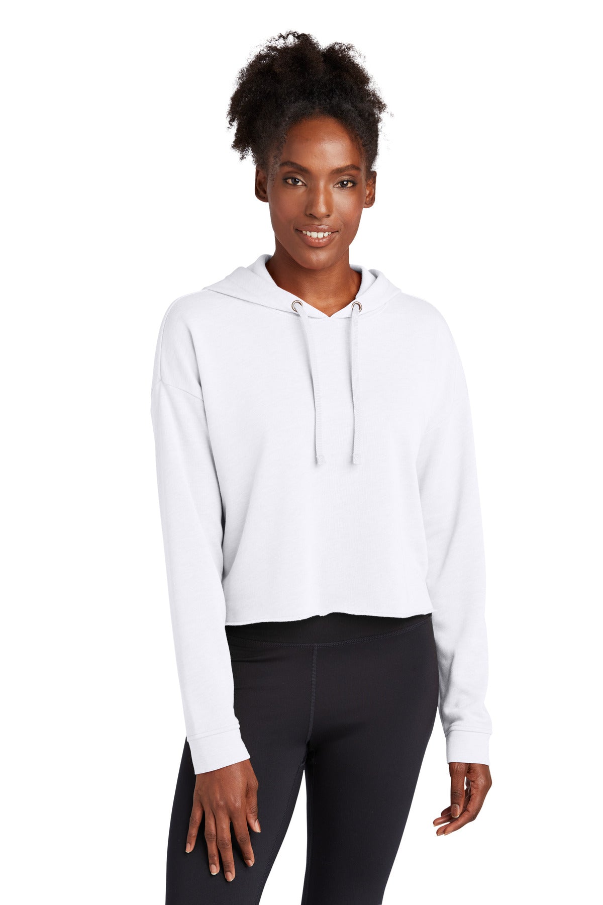 An on-trend cropped fit joins an extra-soft hand moisture wi - White Triad Solid