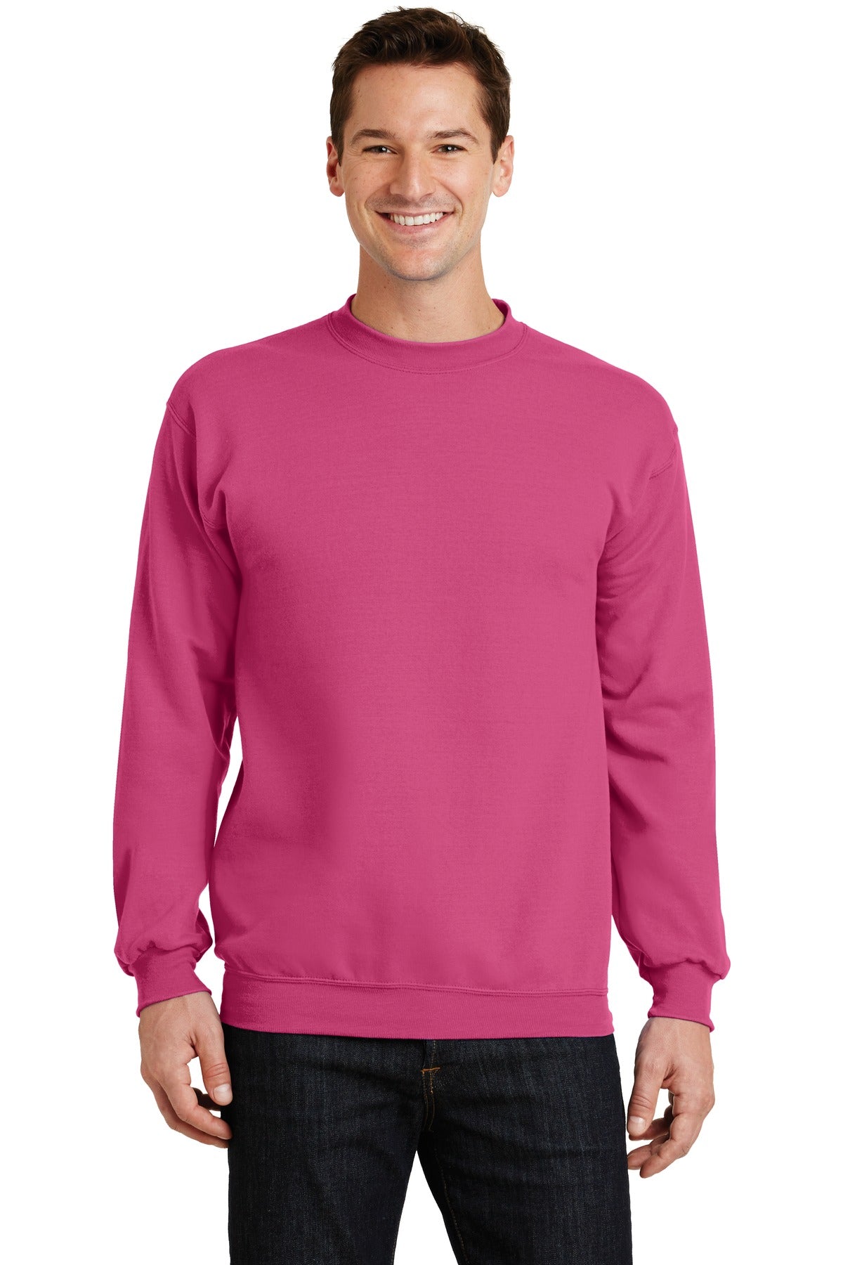 Cozy sweats in our core weight. 7.8-ounce 50/50 cotton/poly - Sangria