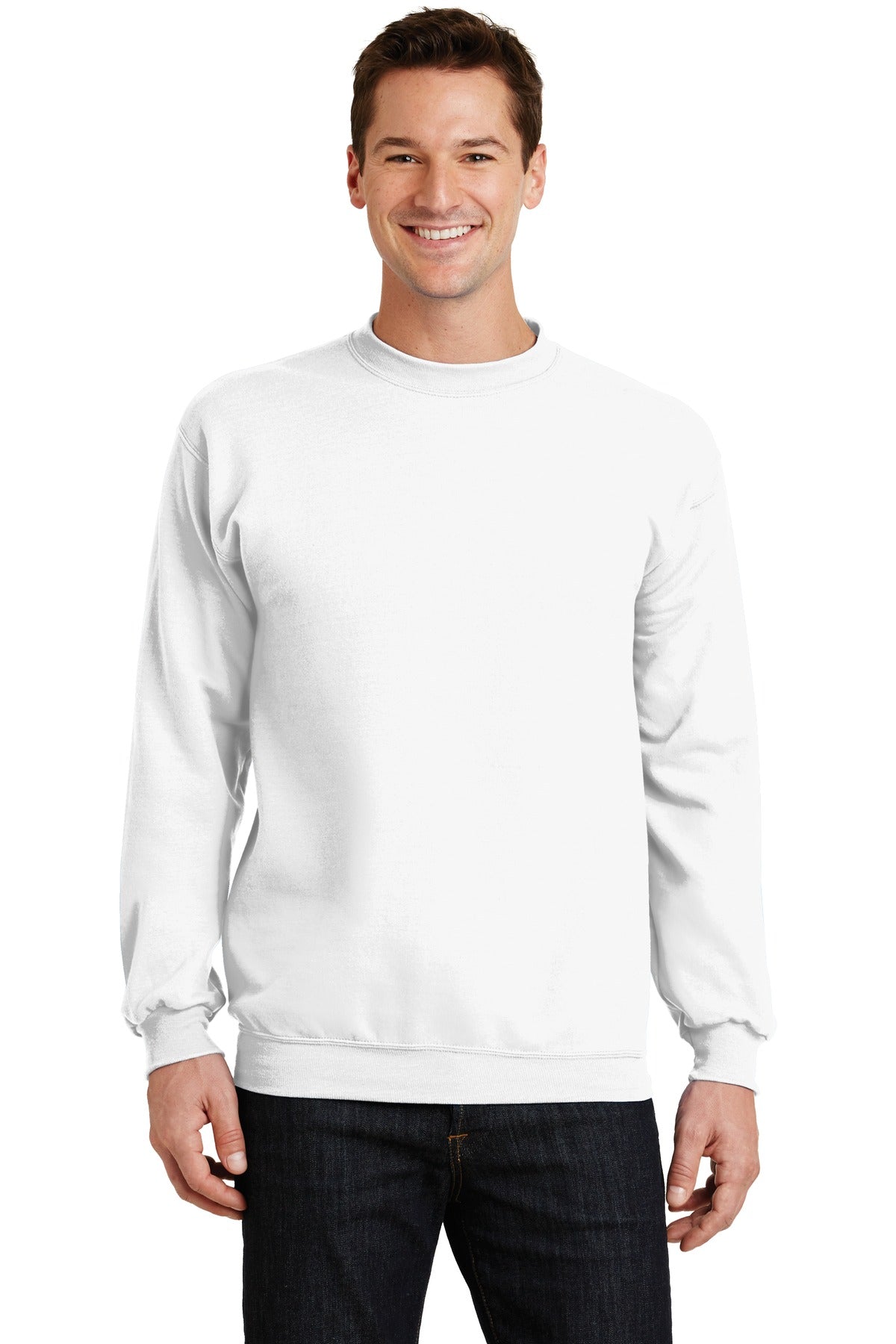 Cozy sweats in our core weight. 7.8-ounce 50/50 cotton/poly - White