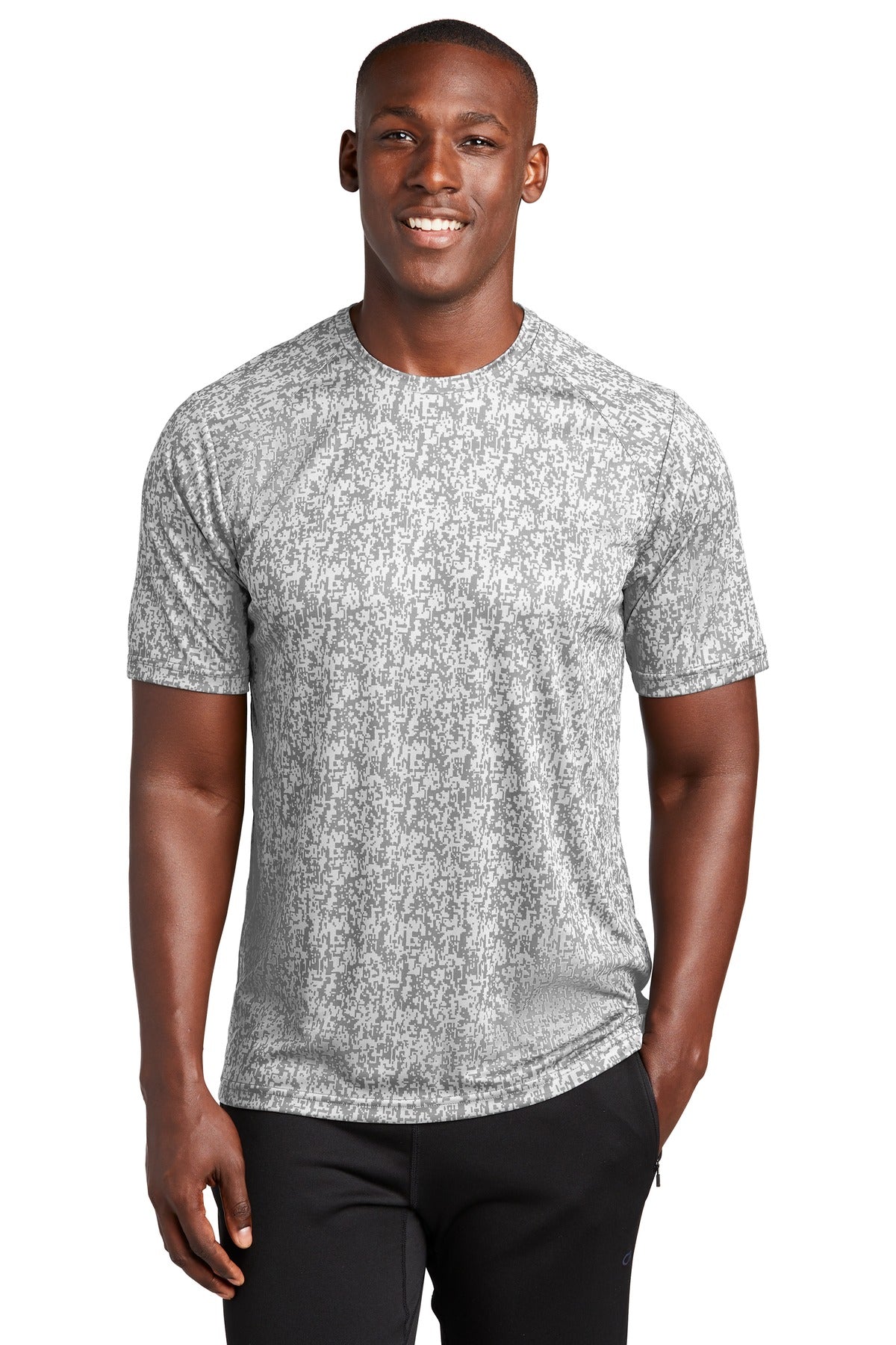 A subtle digi camo pattern gives this moisture-wicking breat - White