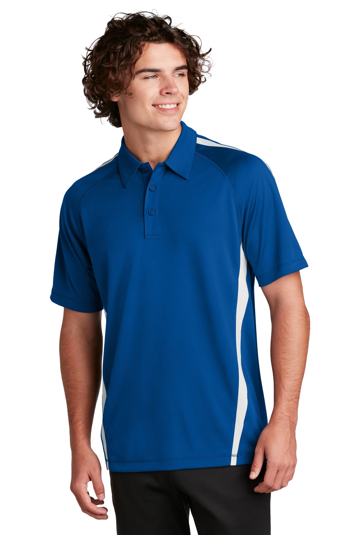Polos with extra color panels that are made to last thanks t - True Royal/ White