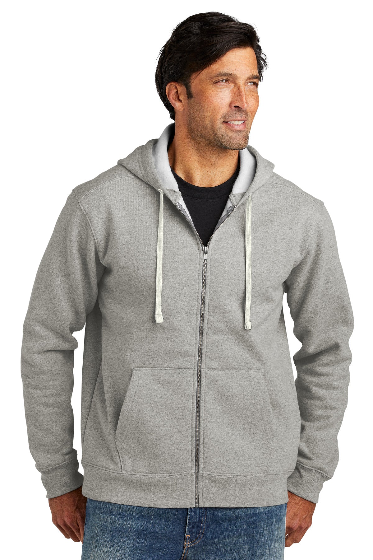 This hefty true-blue fleece has a grittier textured hand-plu - Heather Grey