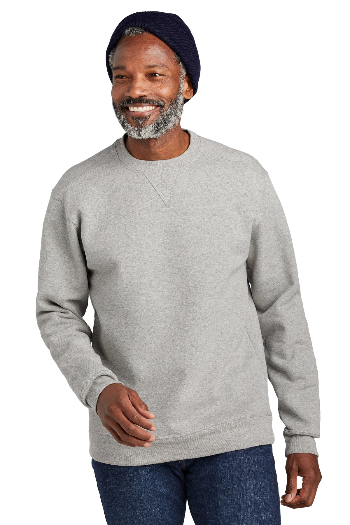 This hefty true-blue fleece has a grittier textured hand-plu - Heather Grey