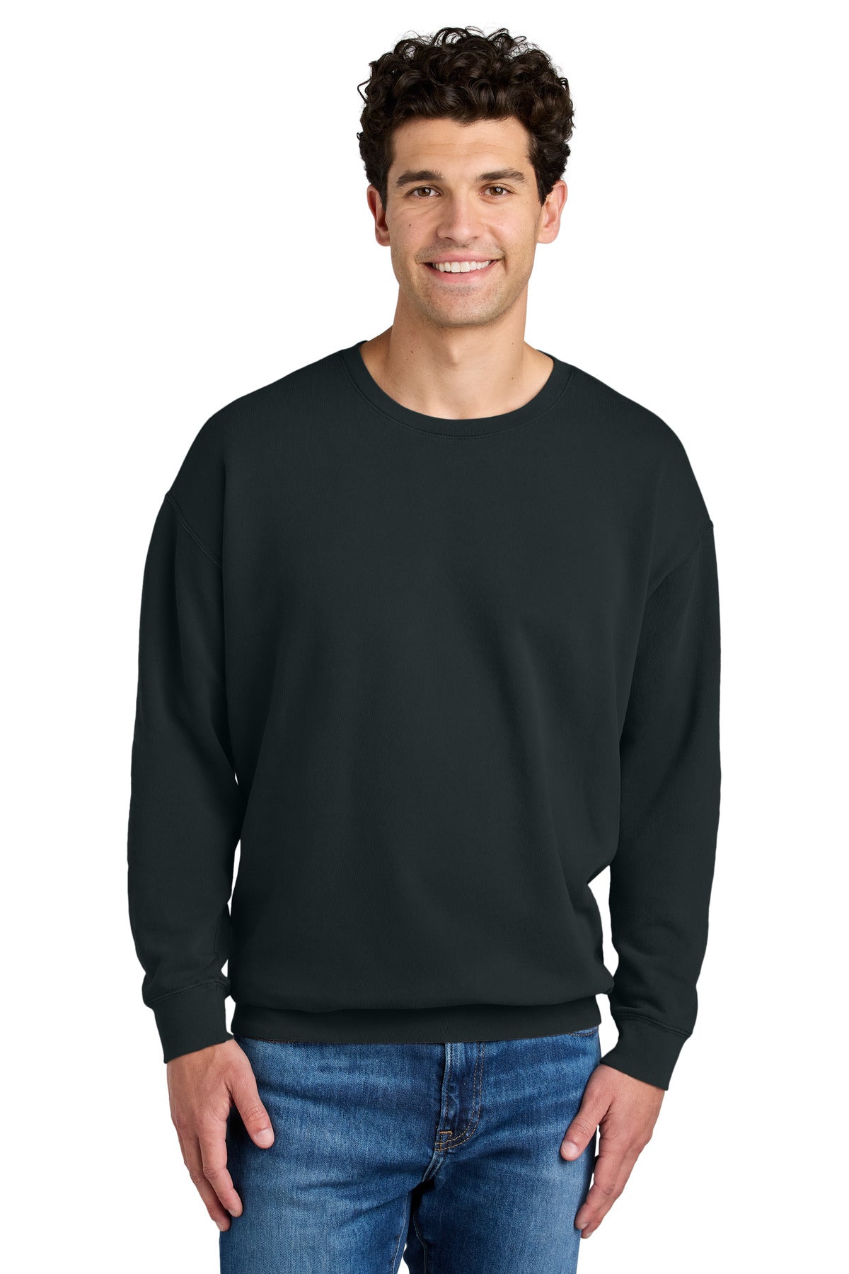 6.4-ounce 100% ring spun US cotton Garment-dyed for a lived- - Black