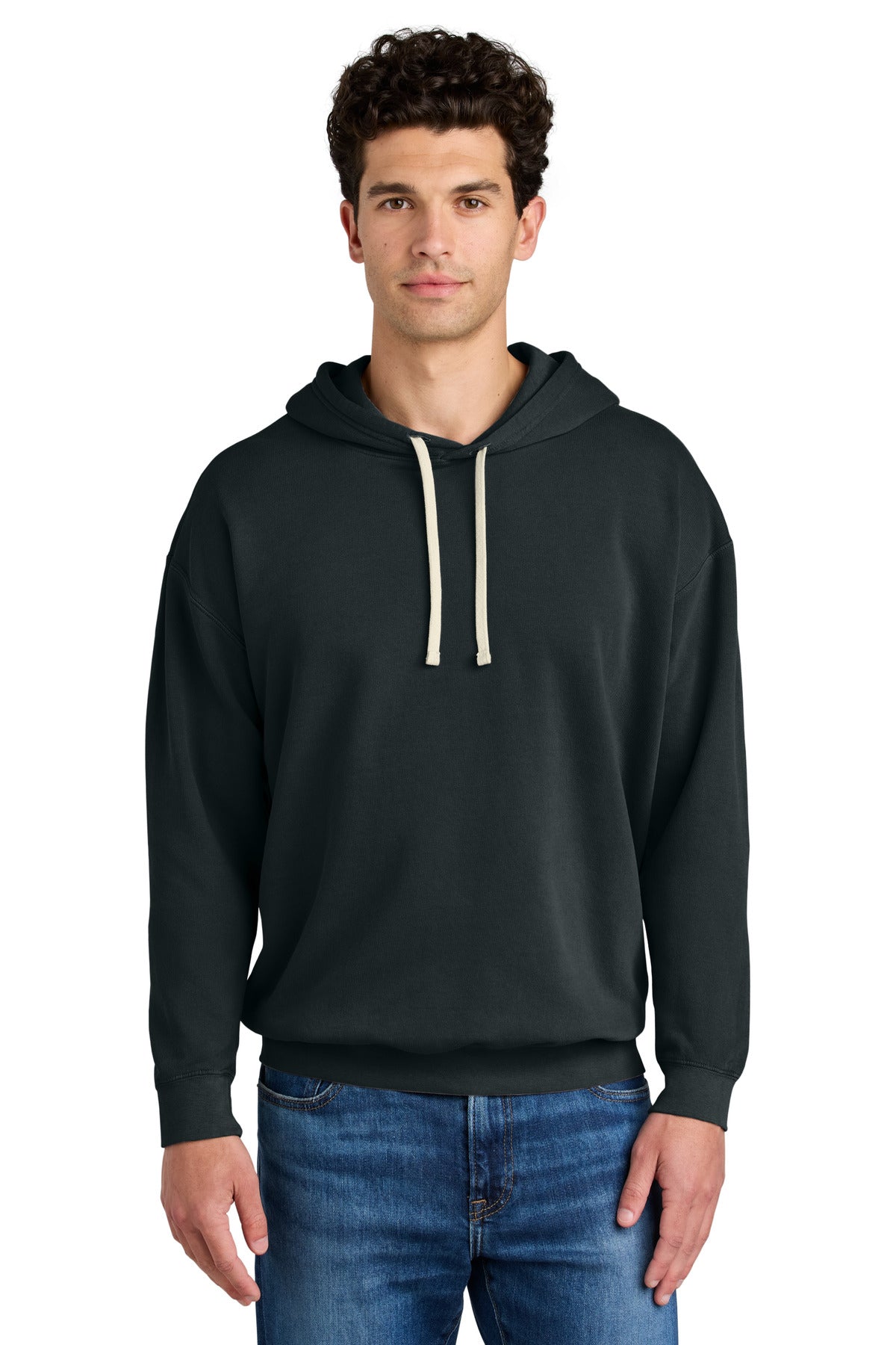 6.4-ounce 100% ring spun US cotton Garment-dyed for a lived- - Black