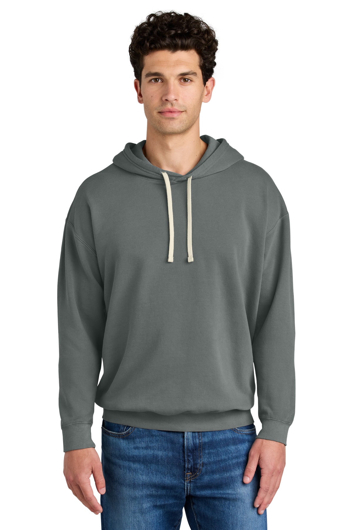 6.4-ounce 100% ring spun US cotton Garment-dyed for a lived- - Grey