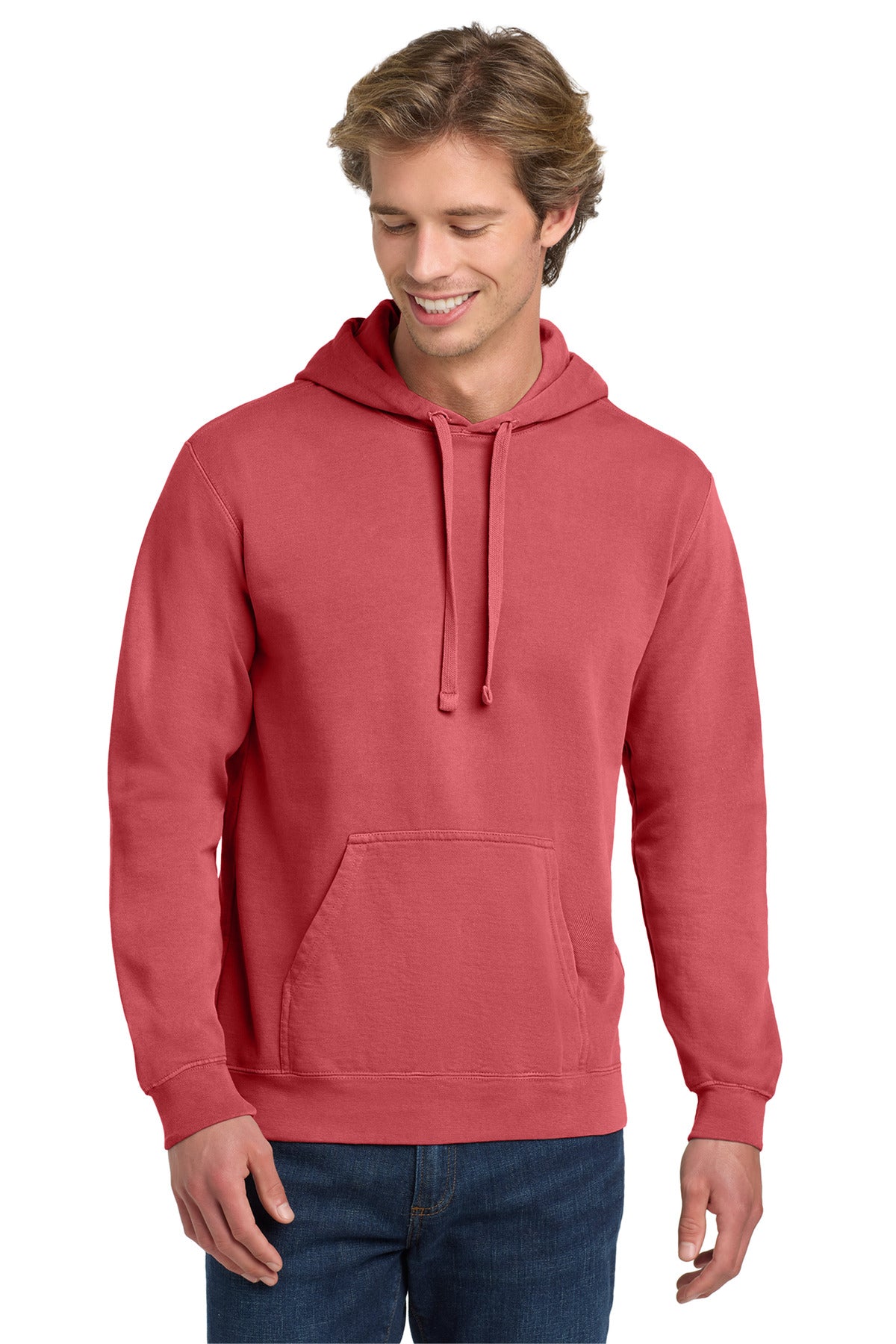 9.5-ounce 80/20 ring spun cotton/poly Soft-washed garment-dy - Crimson