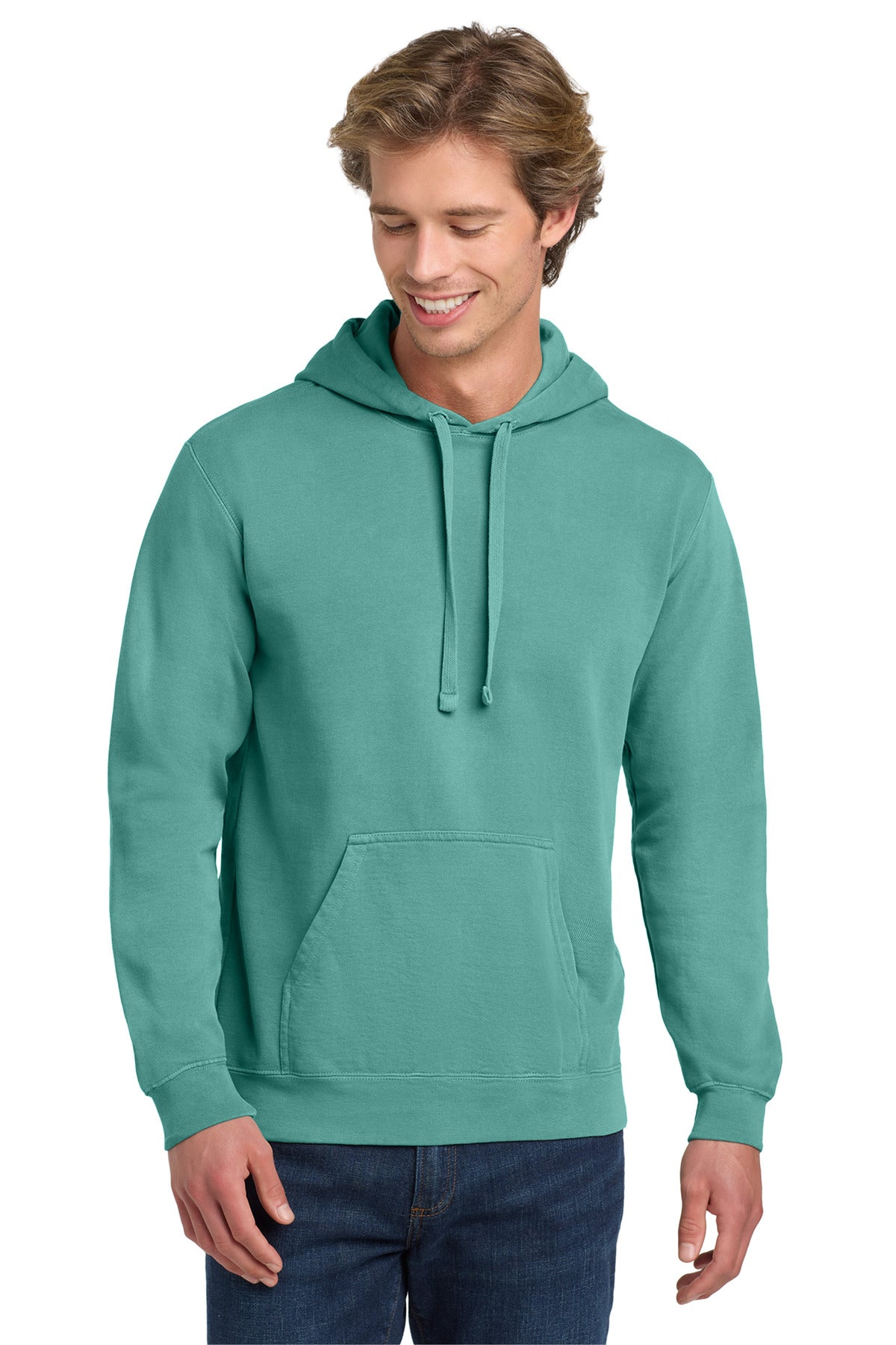 9.5-ounce 80/20 ring spun cotton/poly Soft-washed garment-dy - Seafoam