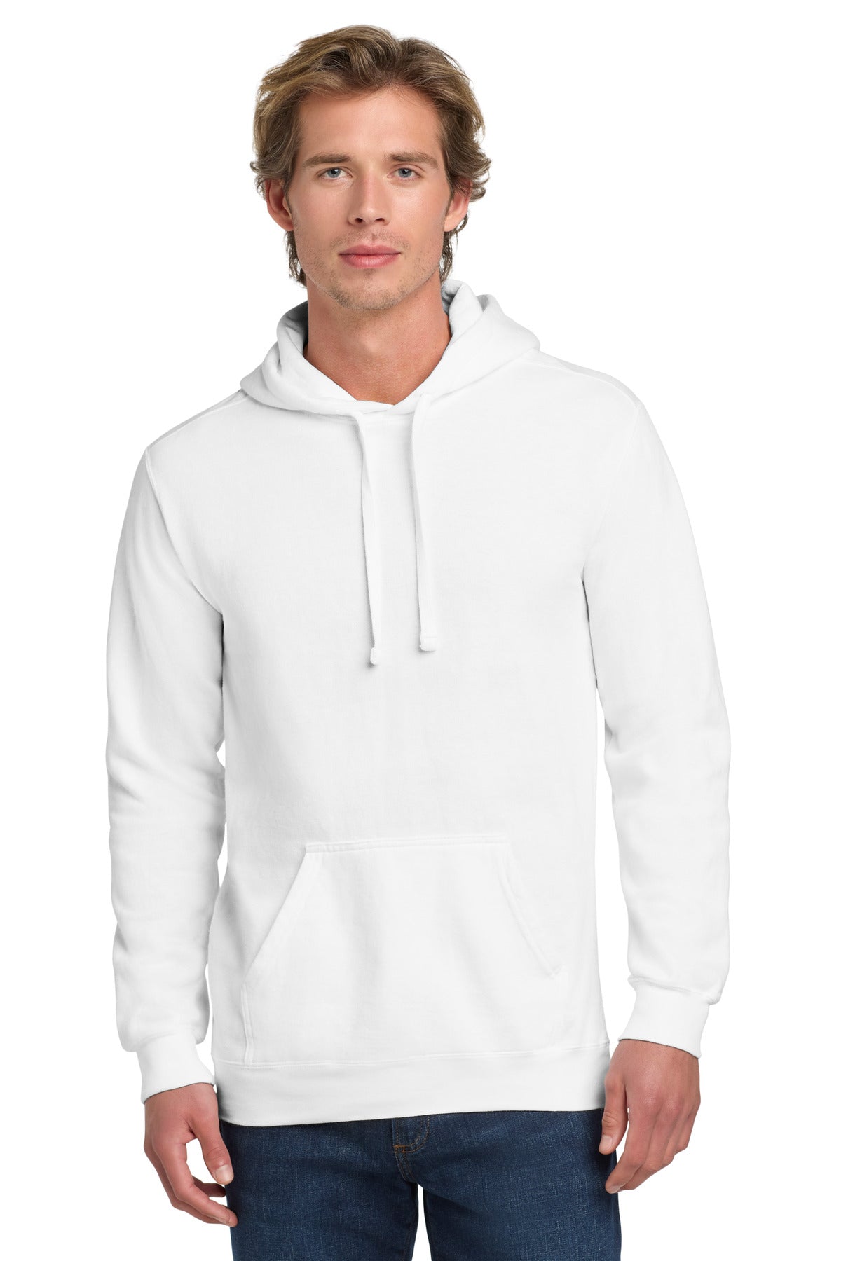 9.5-ounce 80/20 ring spun cotton/poly Soft-washed garment-dy - White