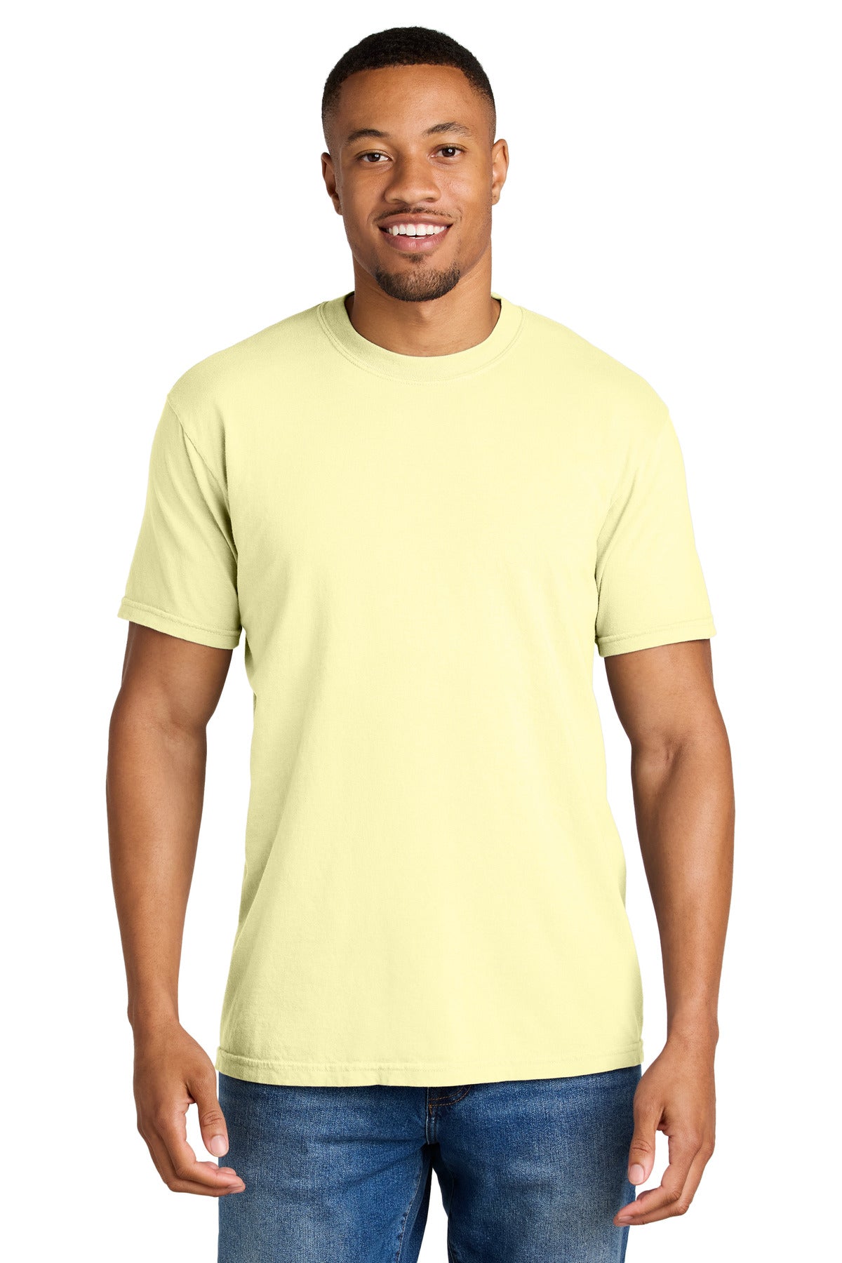 6.1-ounce 100% US ring spun cotton Soft-washed garment-dyed  - Banana