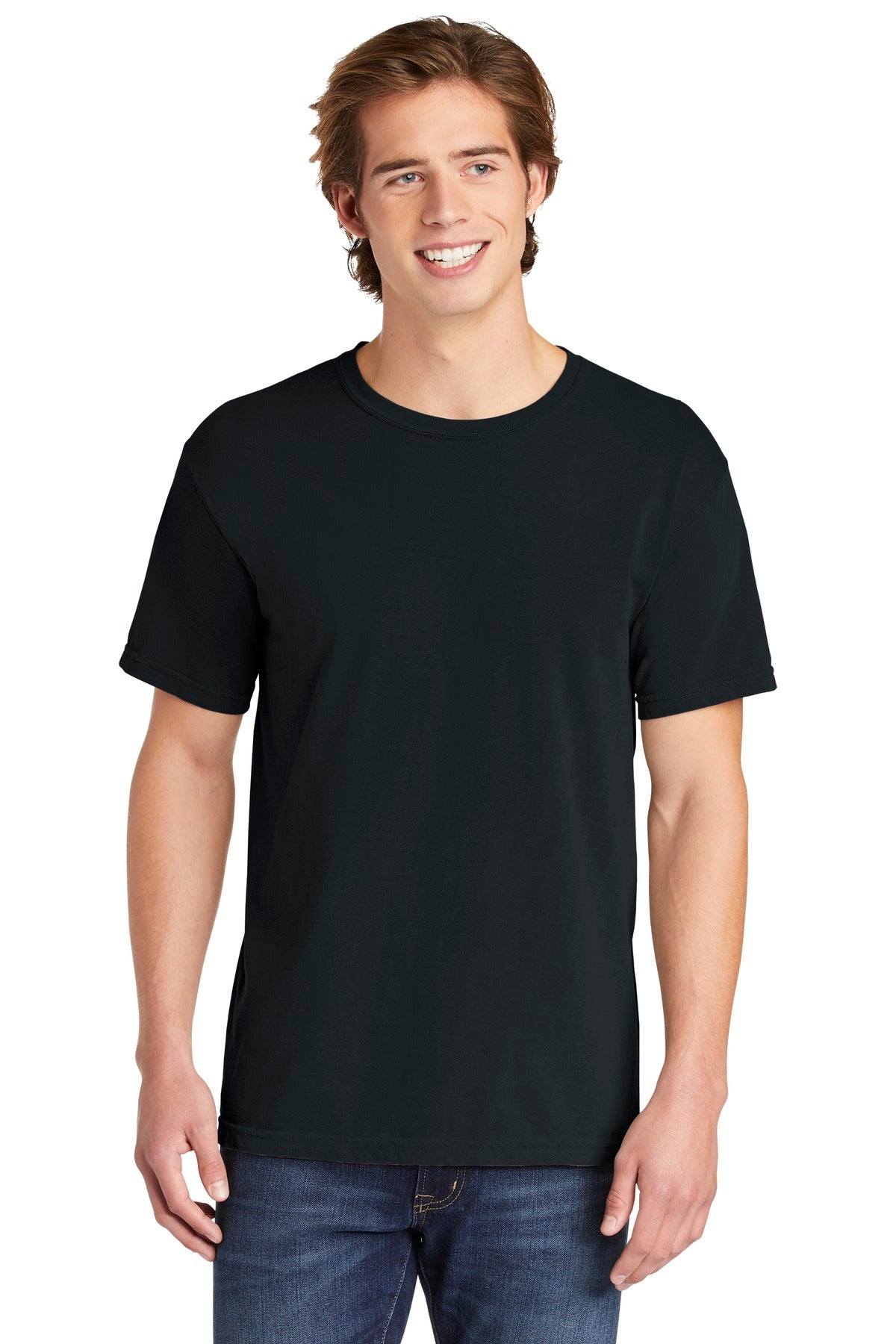 6.1-ounce 100% US ring spun cotton Soft-washed garment-dyed  - Black