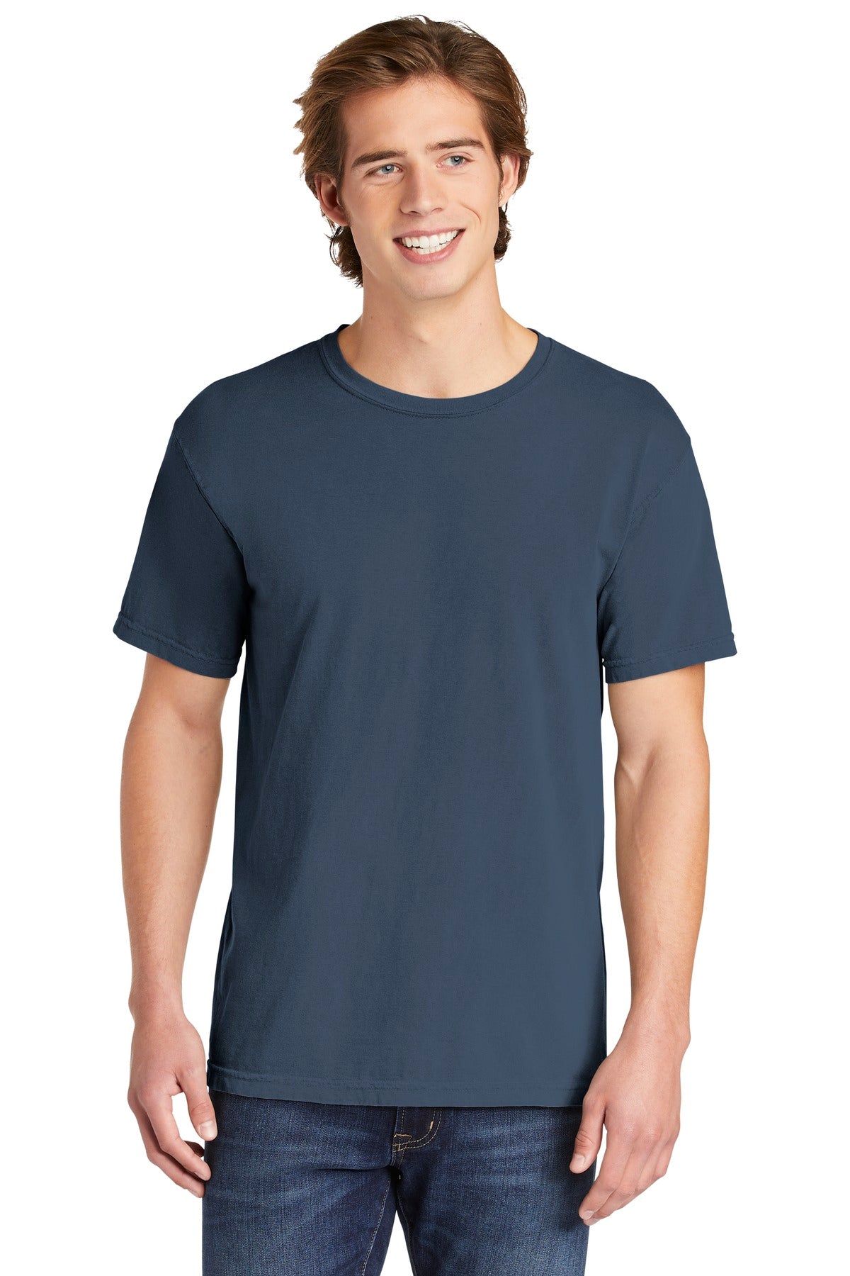 6.1-ounce 100% US ring spun cotton Soft-washed garment-dyed  - Blue Jean