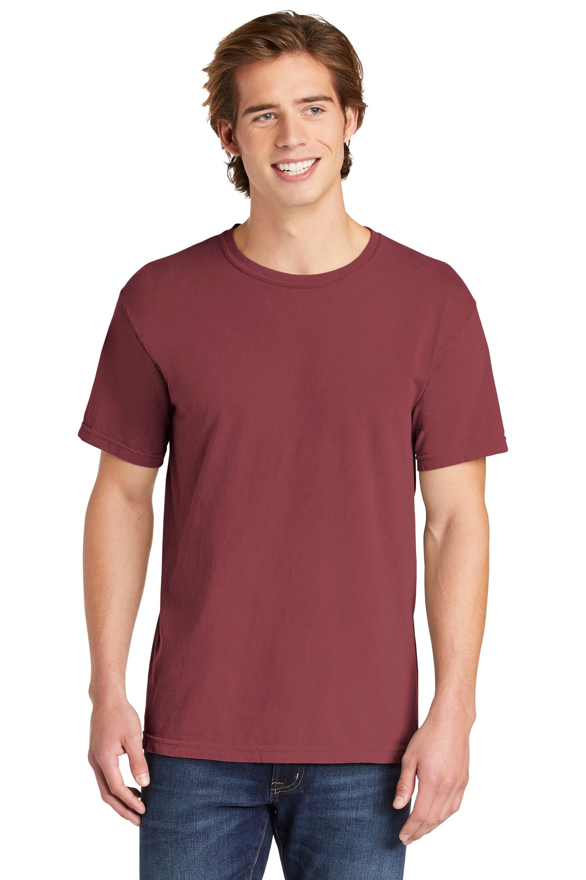 6.1-ounce 100% US ring spun cotton Soft-washed garment-dyed  - Brick