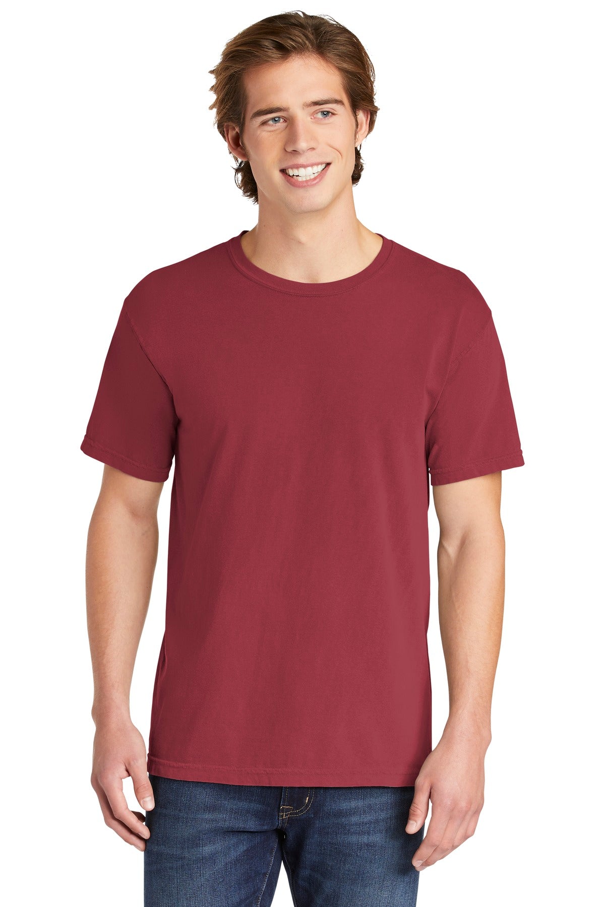 6.1-ounce 100% US ring spun cotton Soft-washed garment-dyed  - Chili