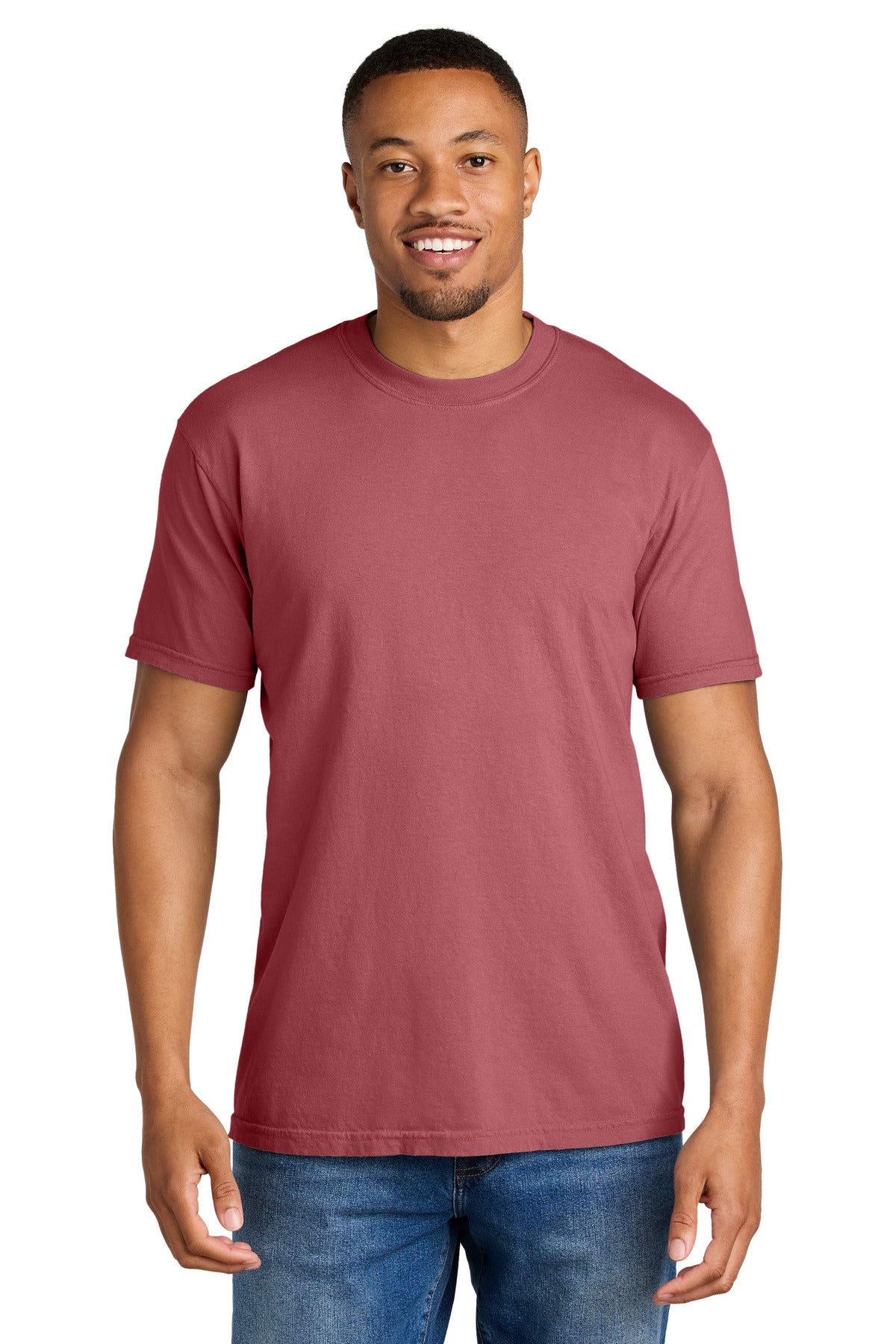 6.1-ounce 100% US ring spun cotton Soft-washed garment-dyed  - Crimson