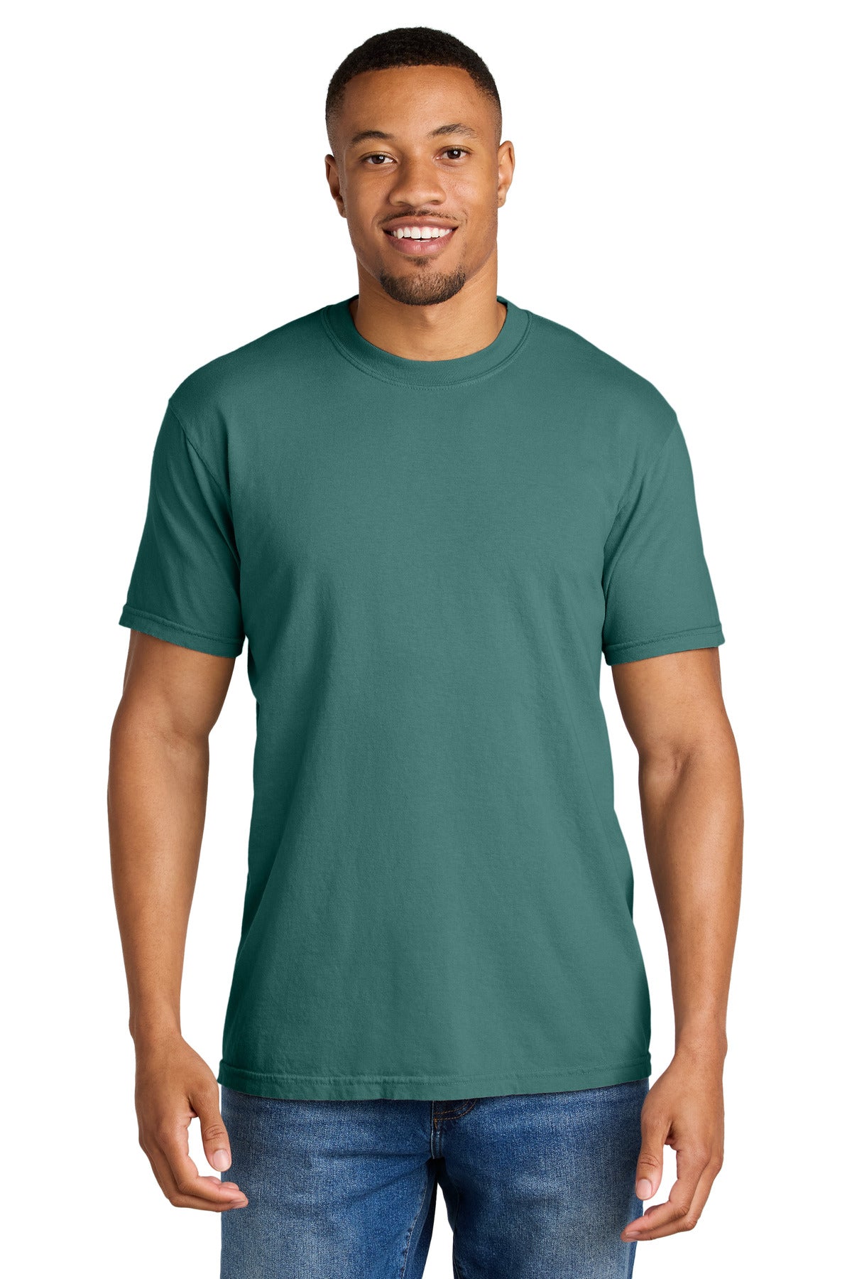 6.1-ounce 100% US ring spun cotton Soft-washed garment-dyed  - Emerald