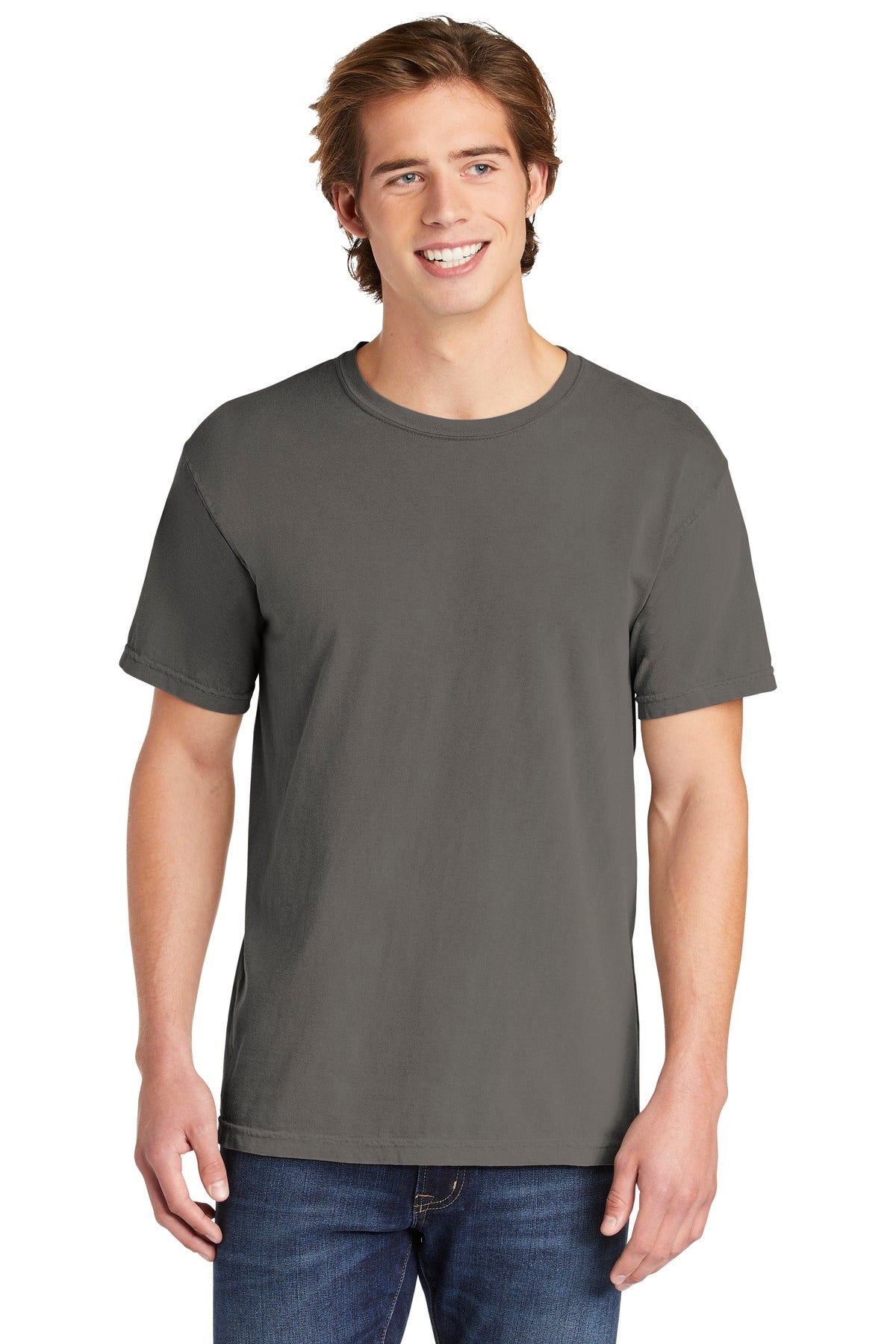 6.1-ounce 100% US ring spun cotton Soft-washed garment-dyed  - Grey