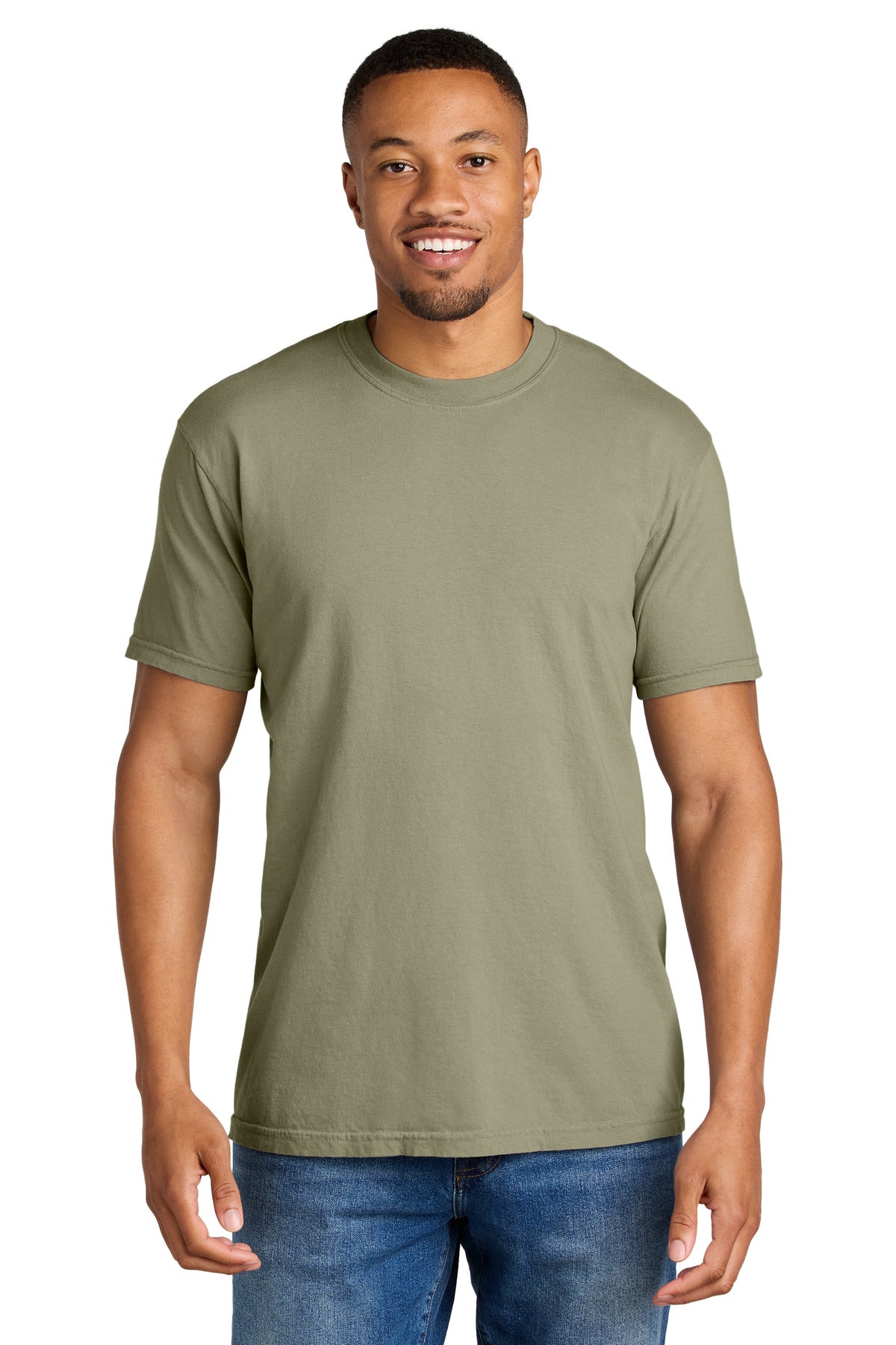 6.1-ounce 100% US ring spun cotton Soft-washed garment-dyed  - Khaki