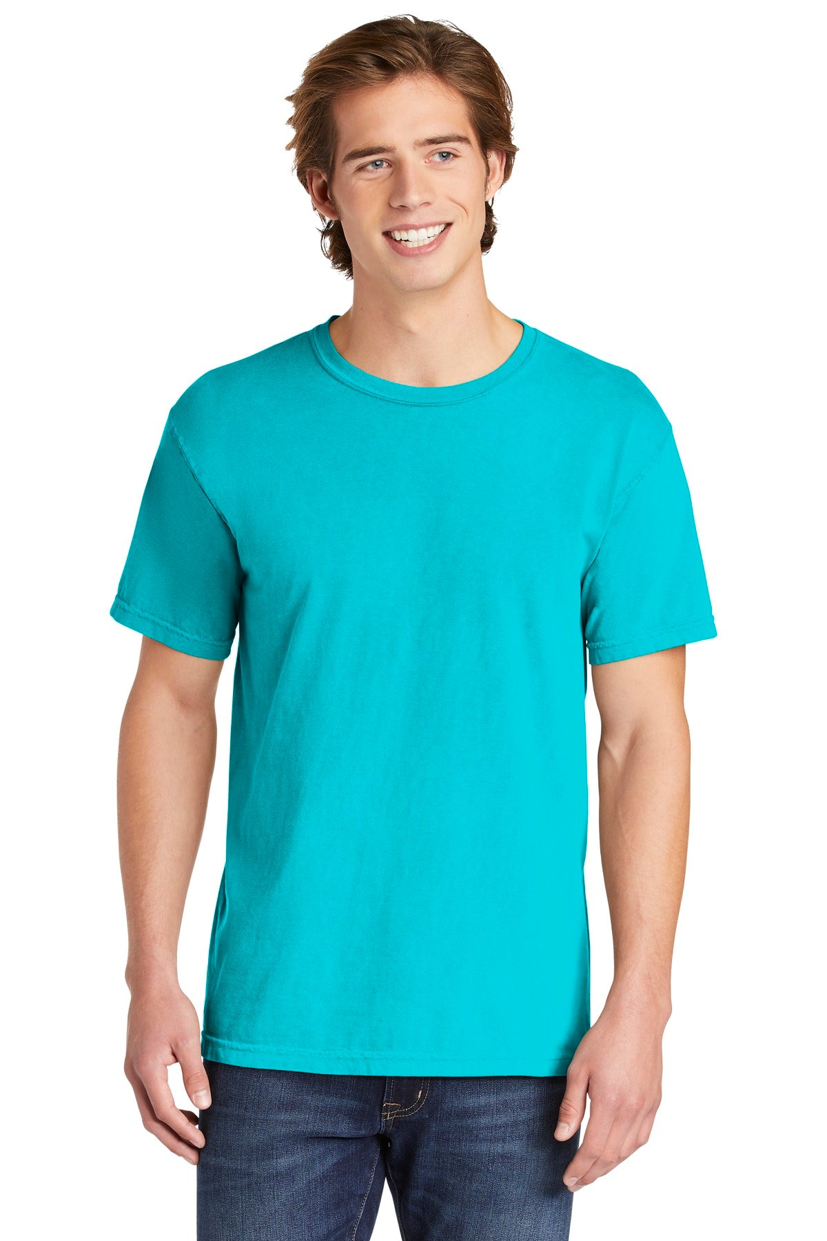 6.1-ounce 100% US ring spun cotton Soft-washed garment-dyed  - Lagoon