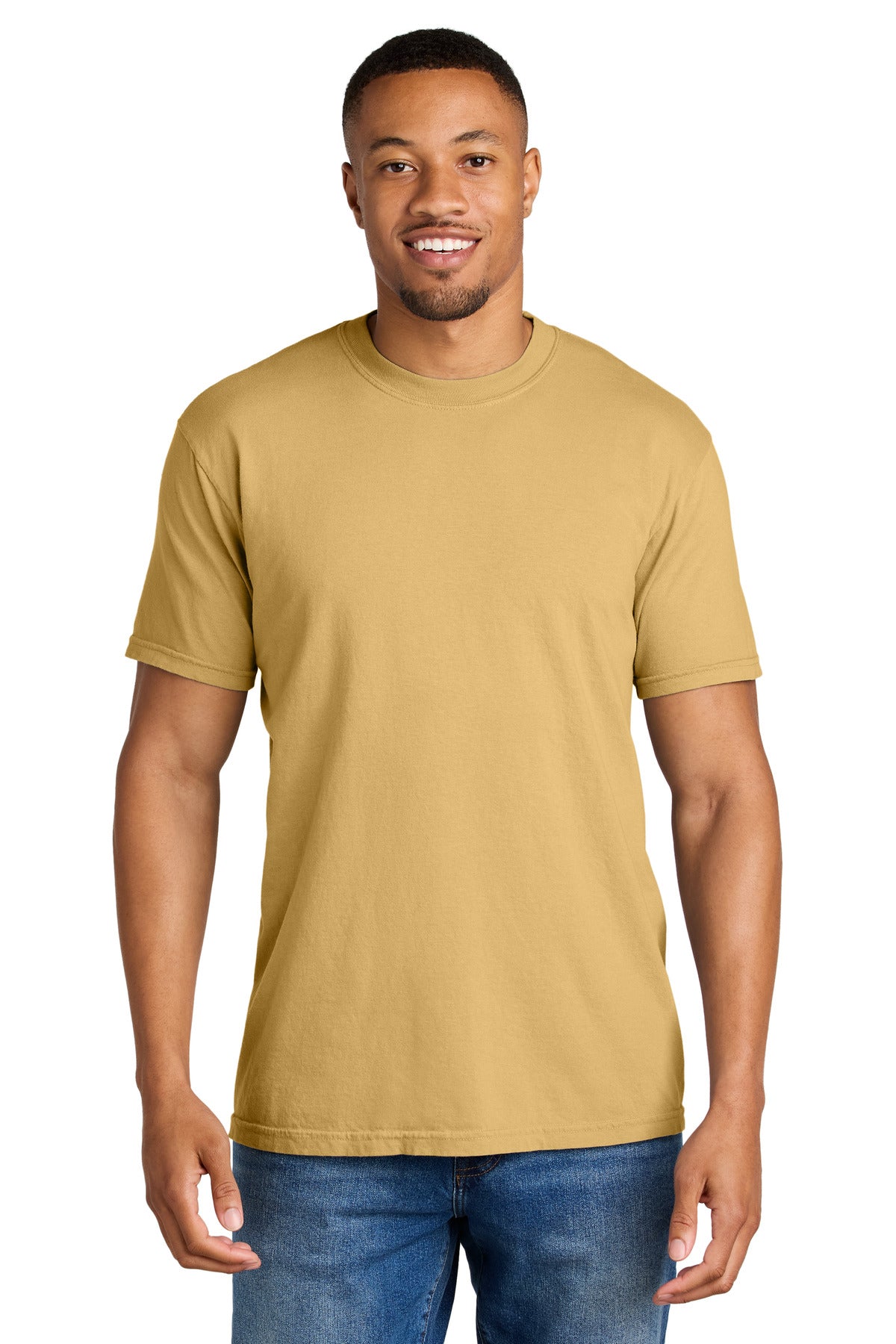 6.1-ounce 100% US ring spun cotton Soft-washed garment-dyed  - Mustard