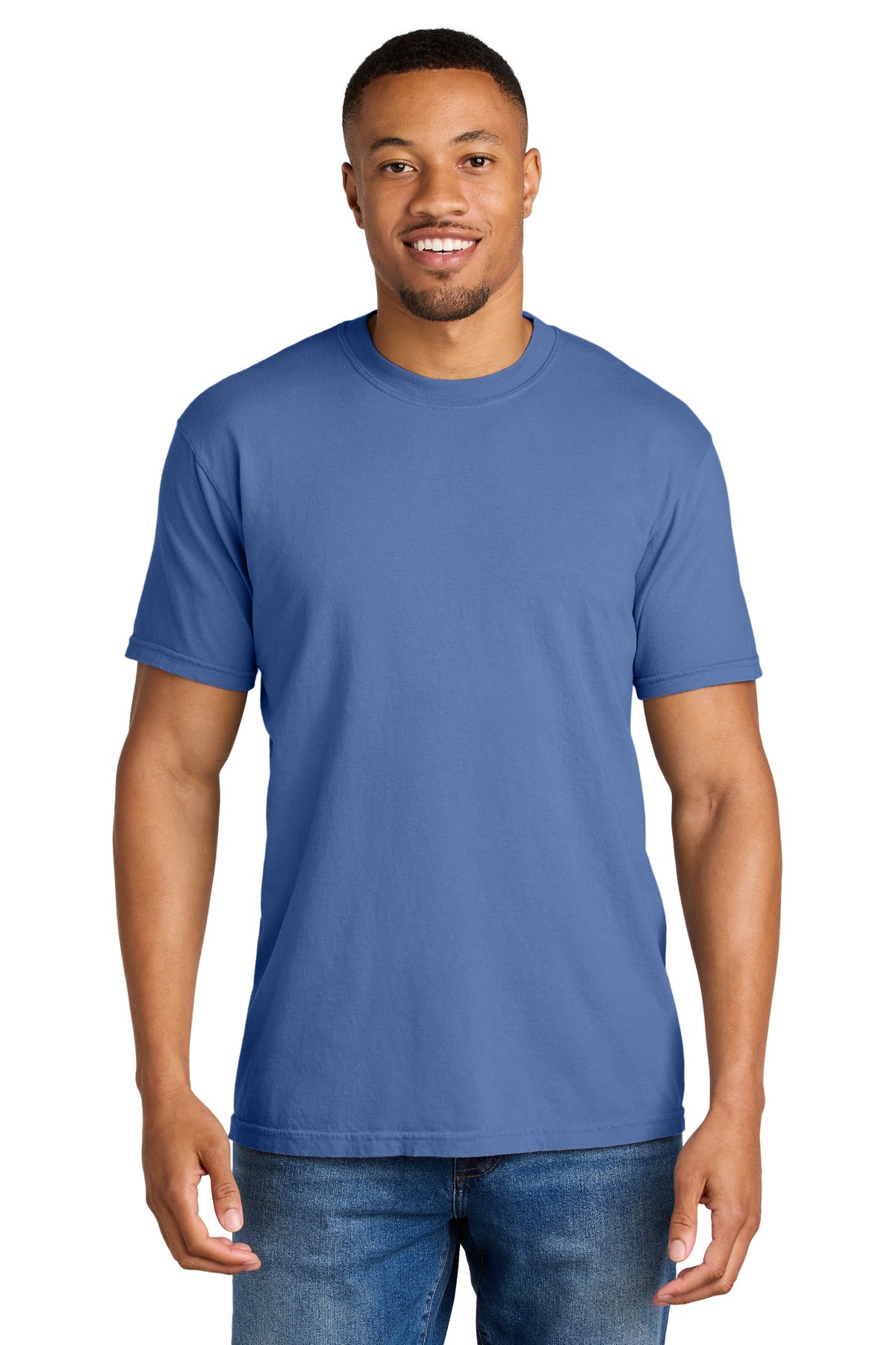 6.1-ounce 100% US ring spun cotton Soft-washed garment-dyed  - Periwinkle