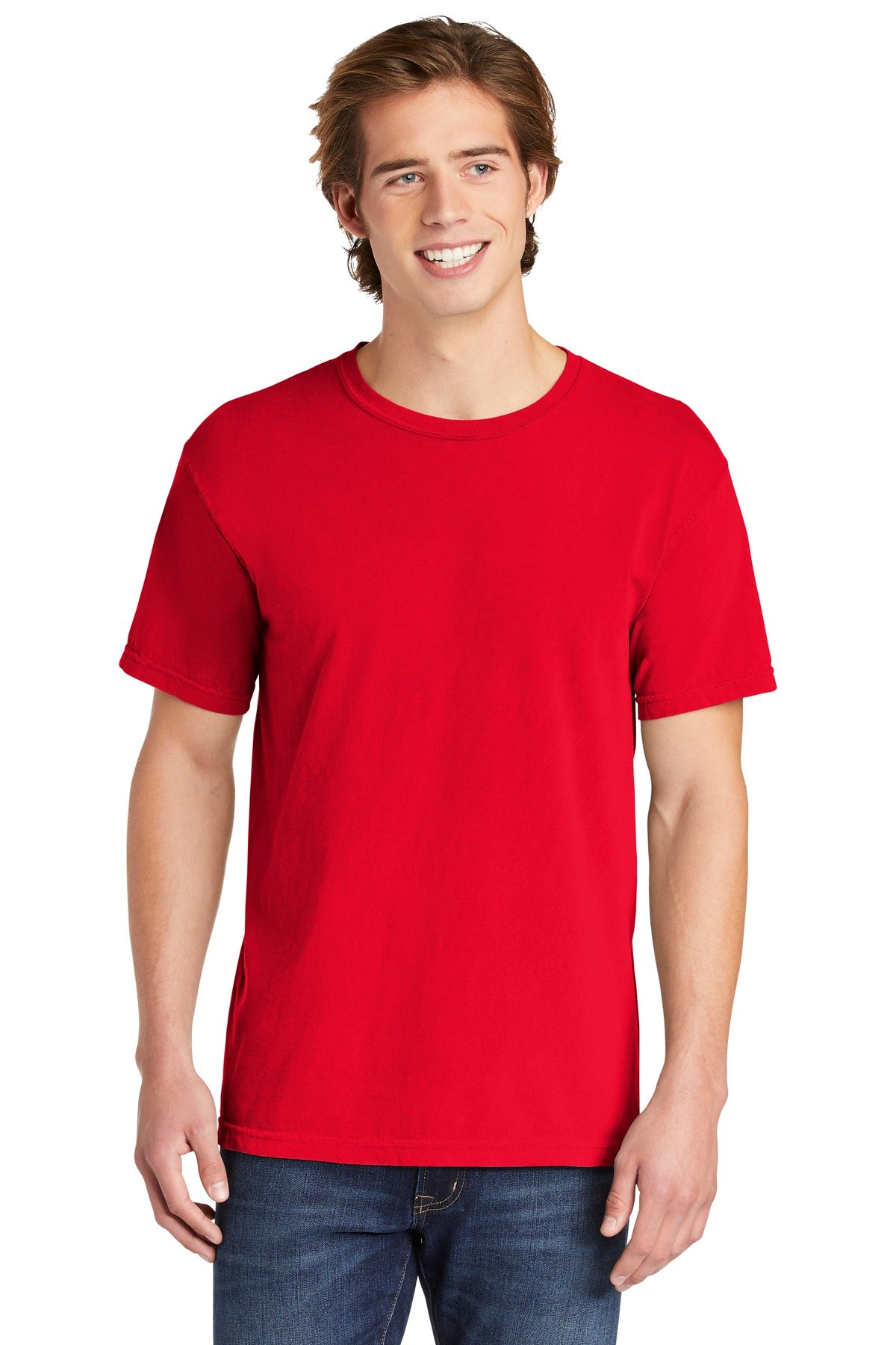 6.1-ounce 100% US ring spun cotton Soft-washed garment-dyed  - Red
