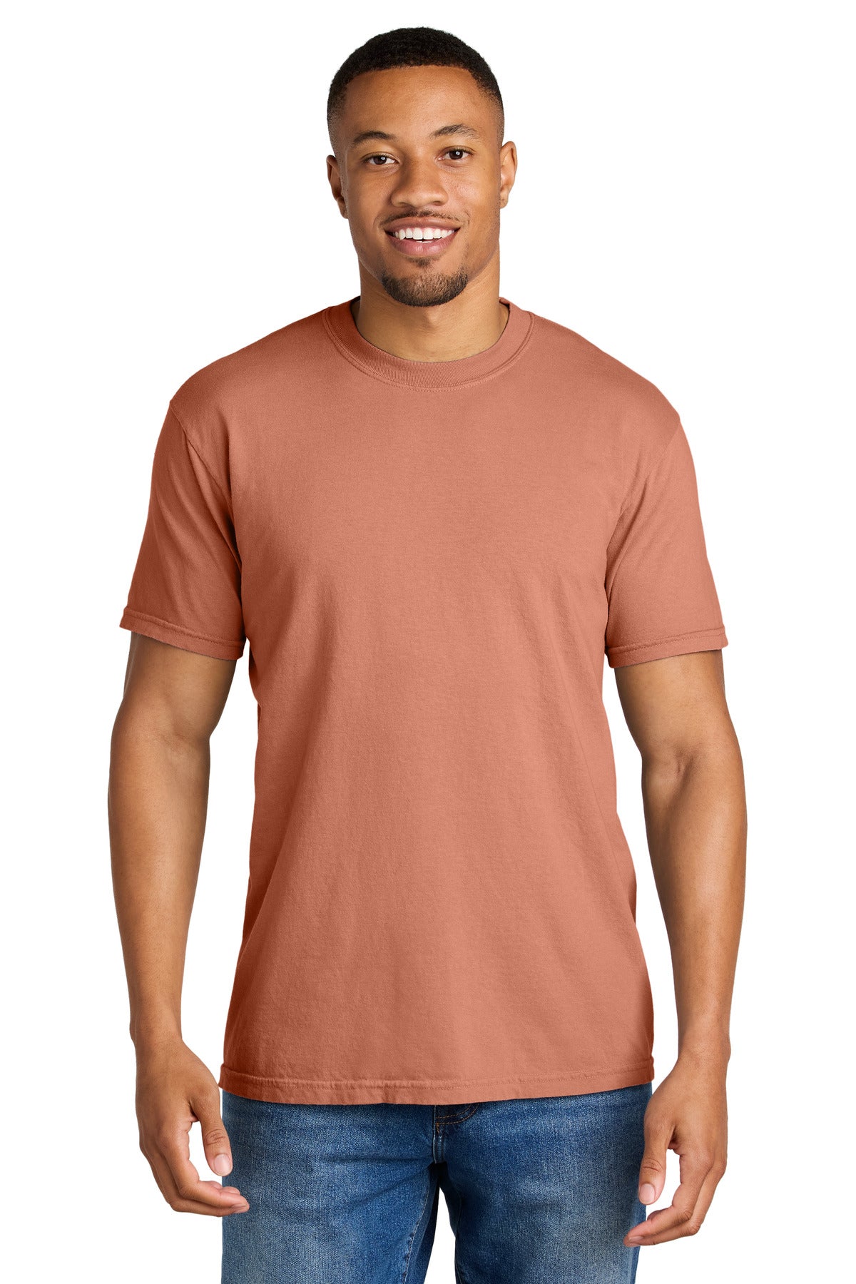 6.1-ounce 100% US ring spun cotton Soft-washed garment-dyed  - Terracotta