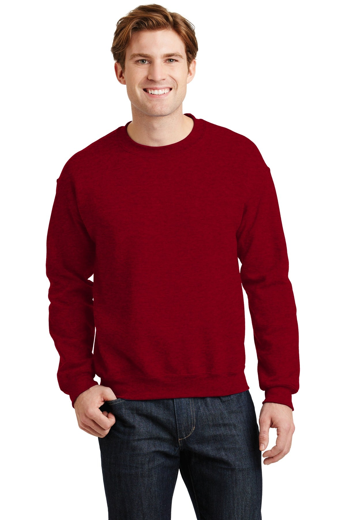 8-ounce 50/50 cotton/poly 60/40 cotton/poly (Heather Sports) - Antique Cherry Red