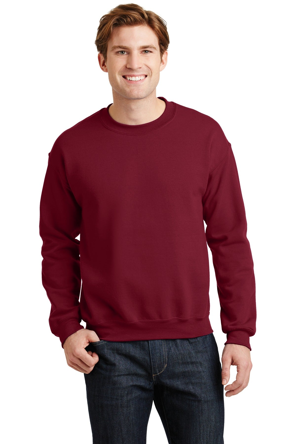 8-ounce 50/50 cotton/poly 60/40 cotton/poly (Heather Sports) - Cardinal Red